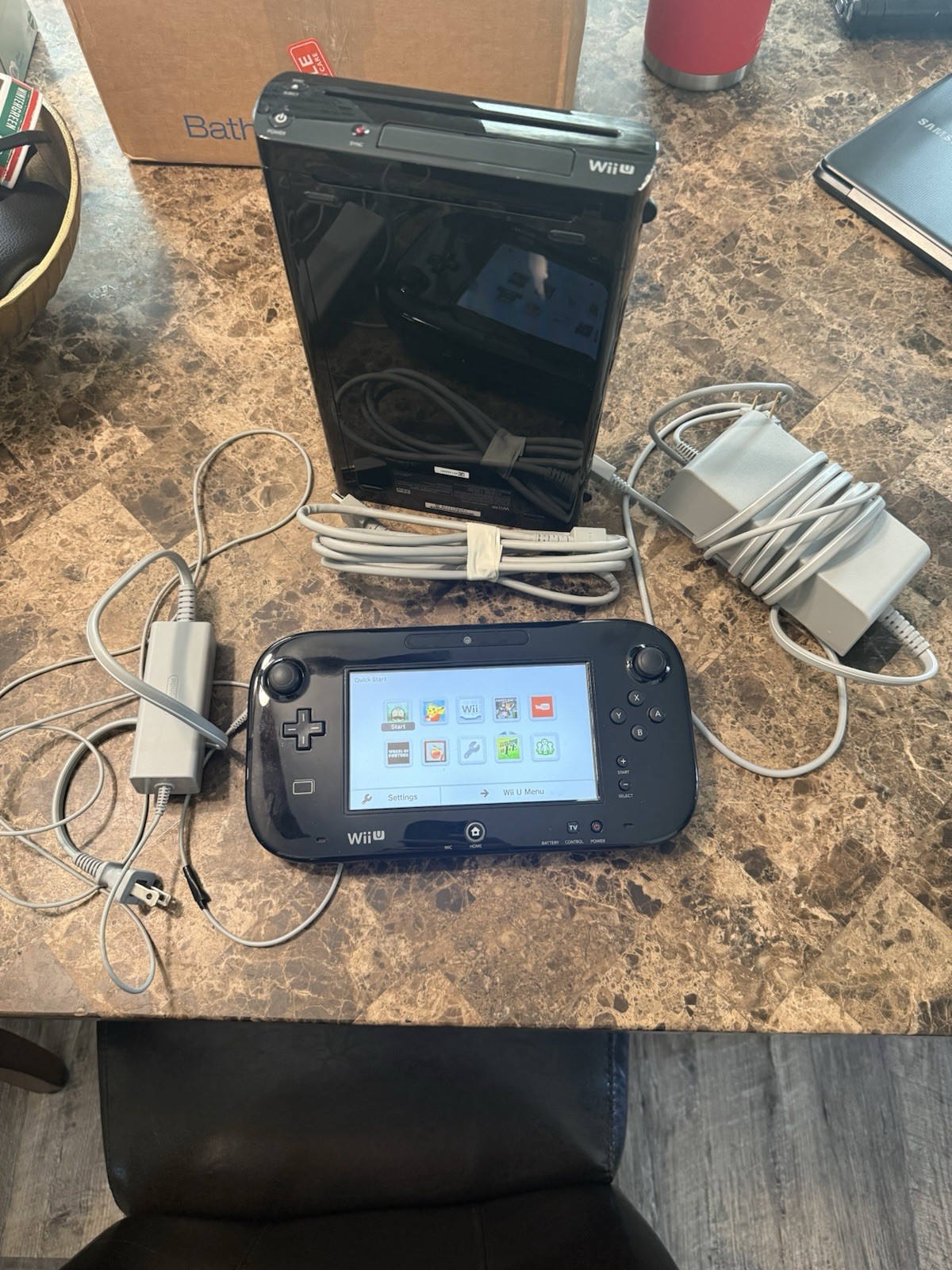 Nintendo Wii U 32GB Deluxe Black Console Bundle | Tested Working + Games!