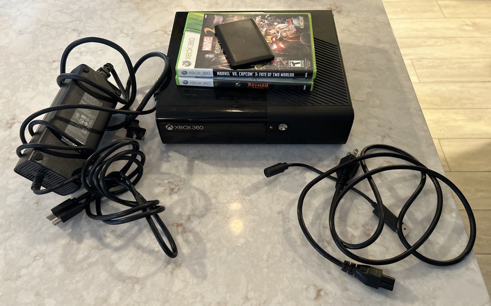 Microsoft Xbox 360 E Console Bundle #1538 W/ Cords Games Memory Card WORKING