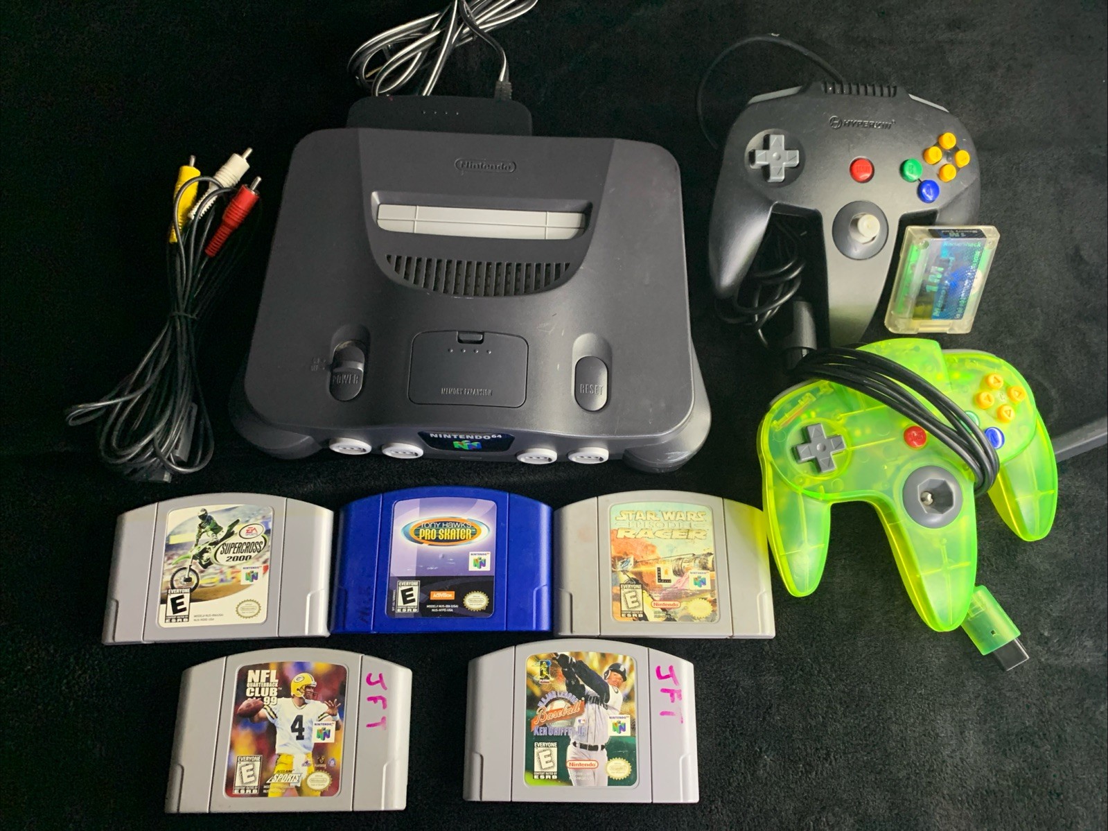 Nintendo 64 Console Bundle, 5 Games, 2 Controllers And Memory Card Tested.