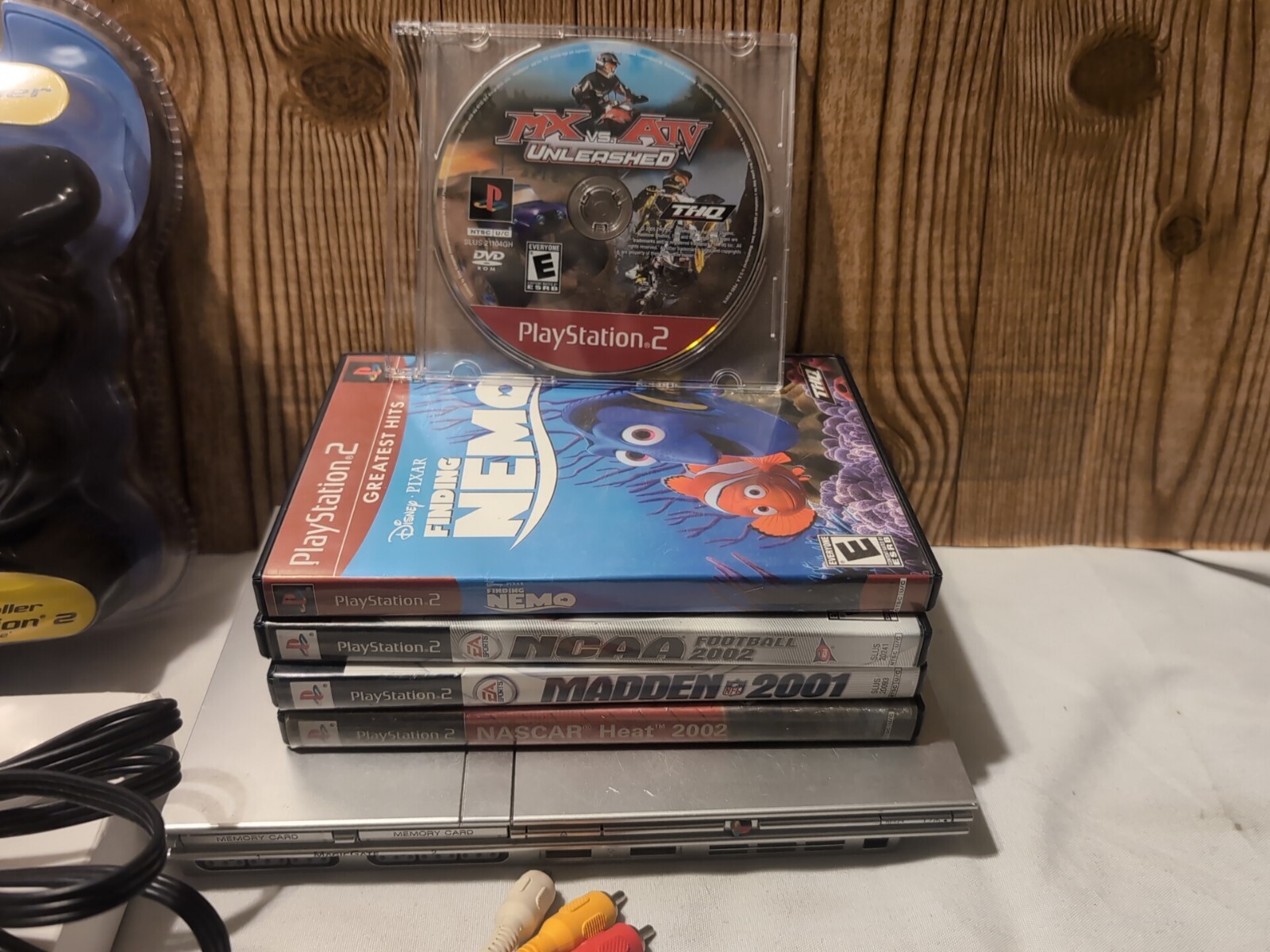 Sony PlayStation 2 PS2 Silver Slim System Console SCPH-77001 W/ Games WORKS
