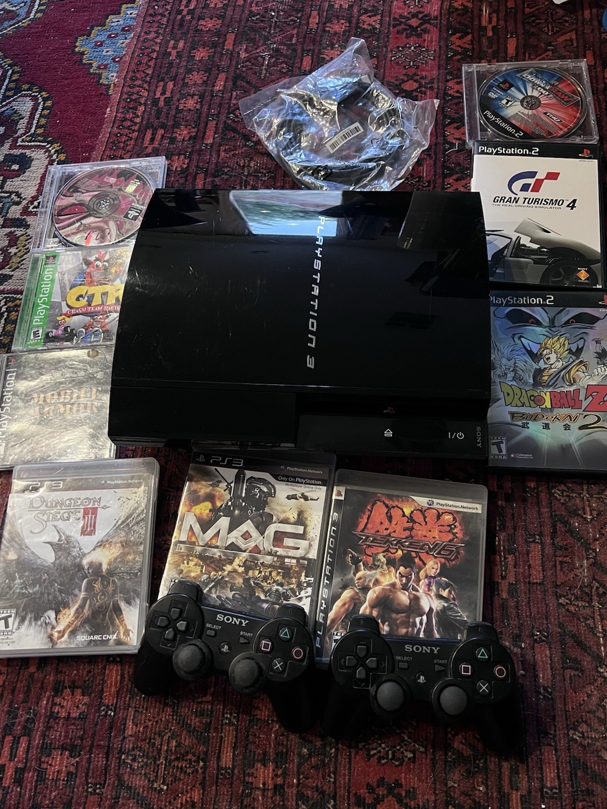 Sony PlayStation 3 B01 Backwards Compatible ps2 Ps1 1TB Bundle W/Games Ver 3.72