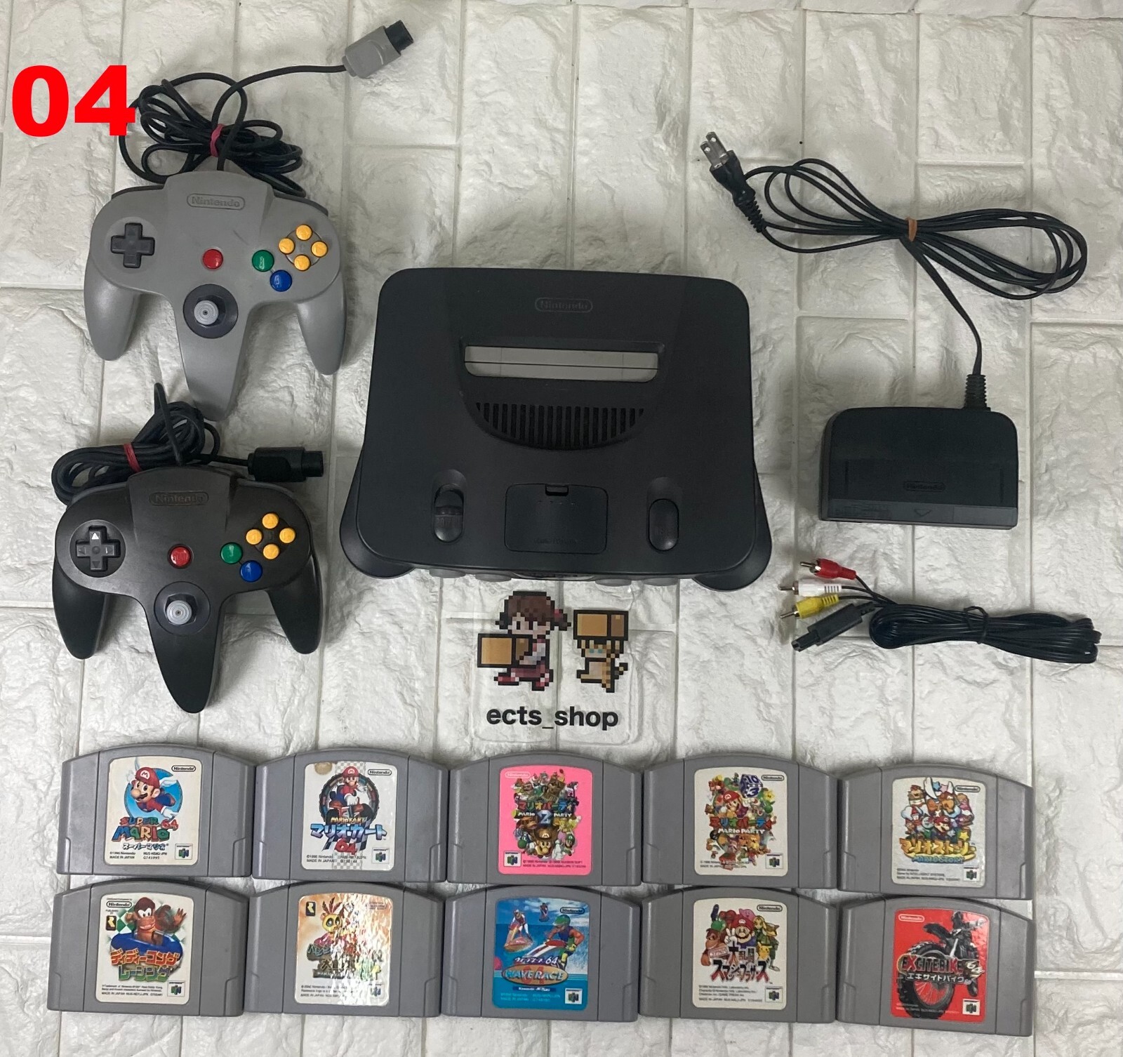 N64 Nintendo 64 Console 2 Controller gemaes 10 SET Region North American Japan