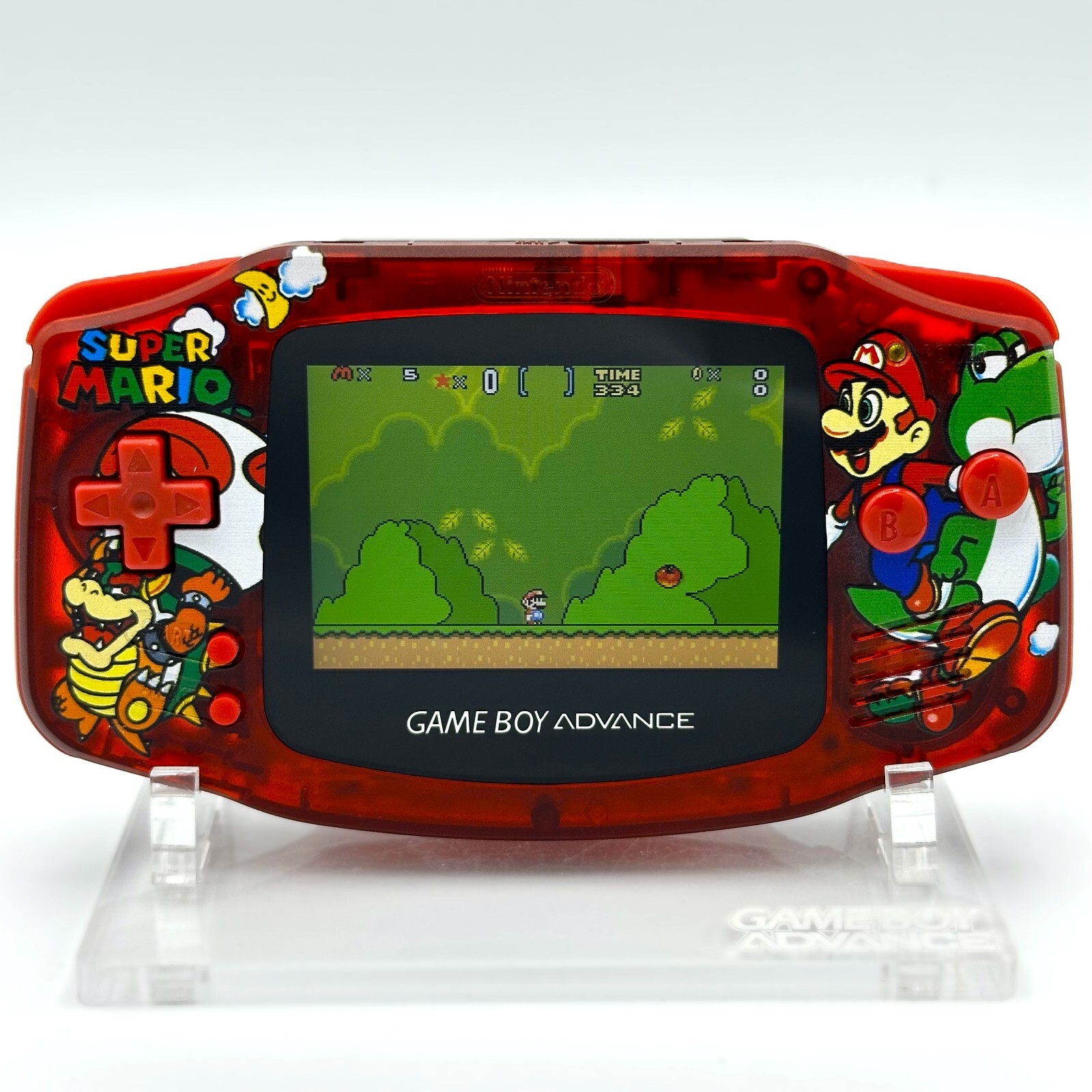 Game Boy Advance GBA Custom IPS Backlit Screen UV Printed Shell Super Mario Bros
