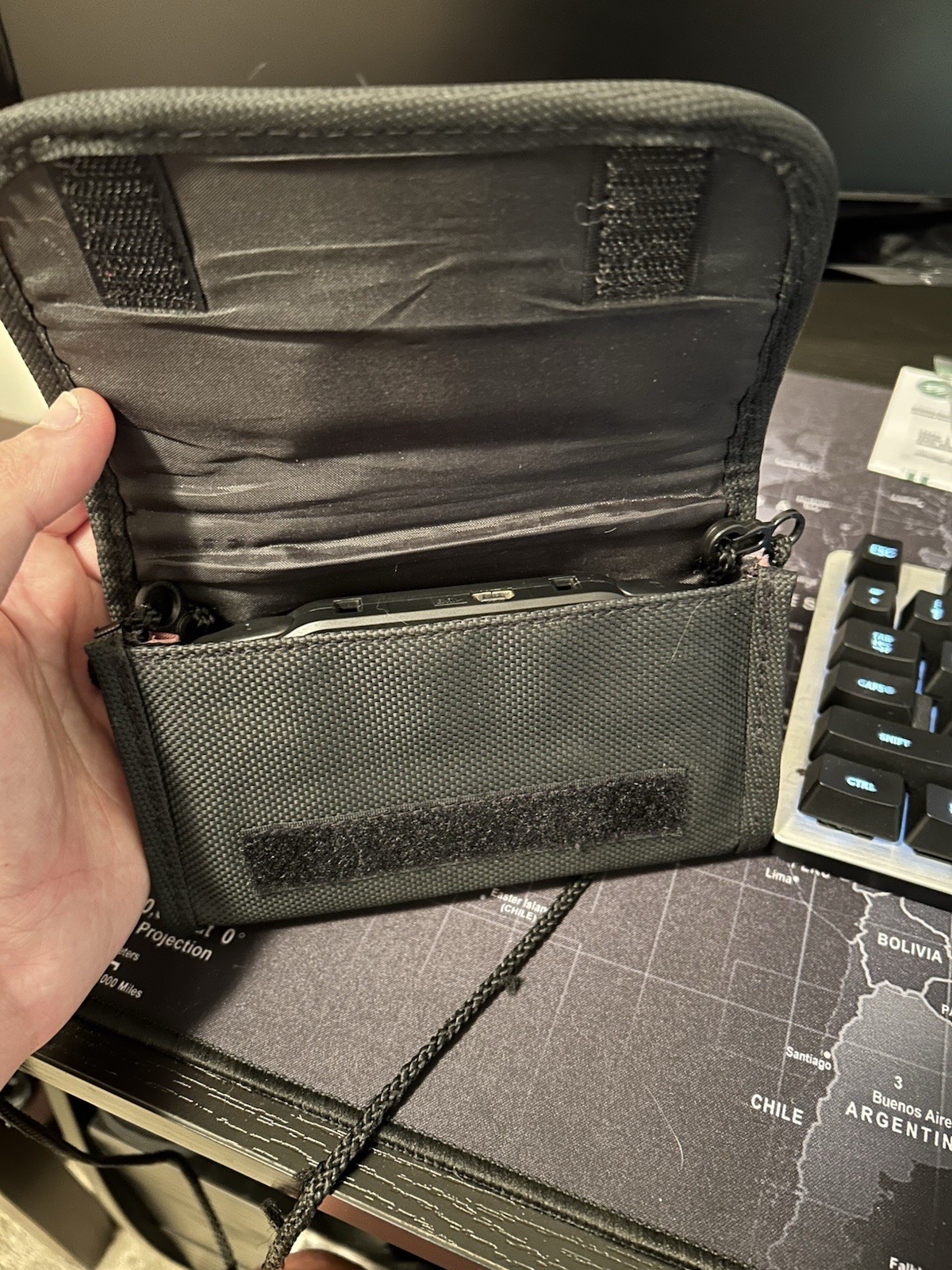 Black Gameboy Advance system w/ carrying case – IPS mod, button mod