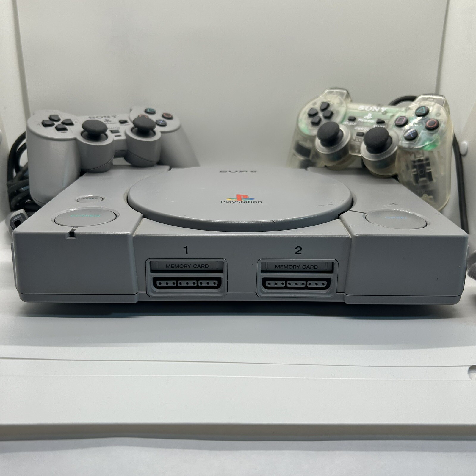 Sony PS1 PlayStation Console 2 Controllers Ready 2 Rumble Golden Tee Golf Tested