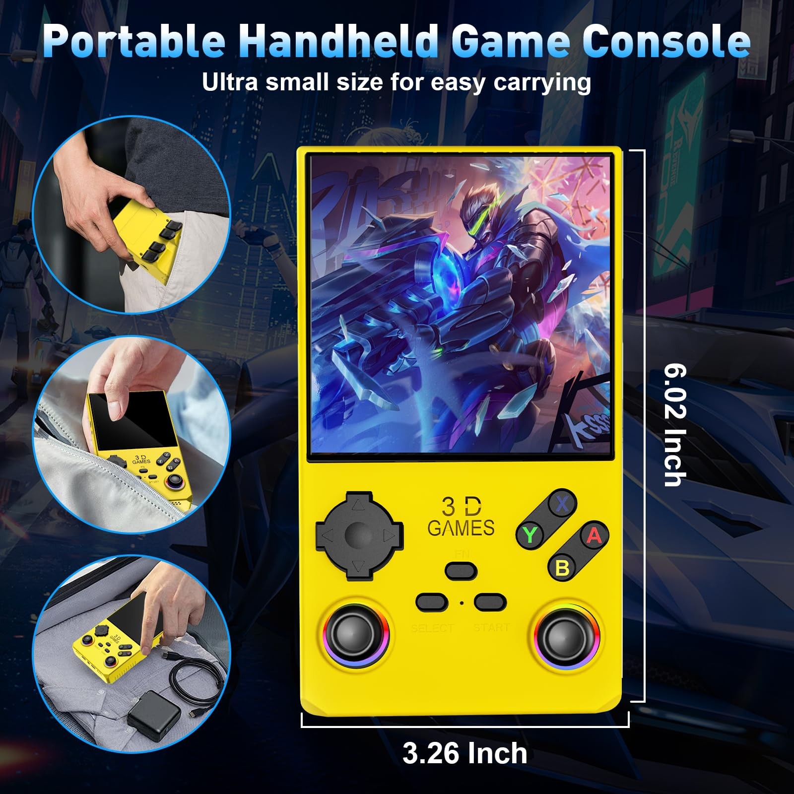Hugawello R40 MAX Handheld Device, 40000 in 1 high-Definition Gaming mini Vid…