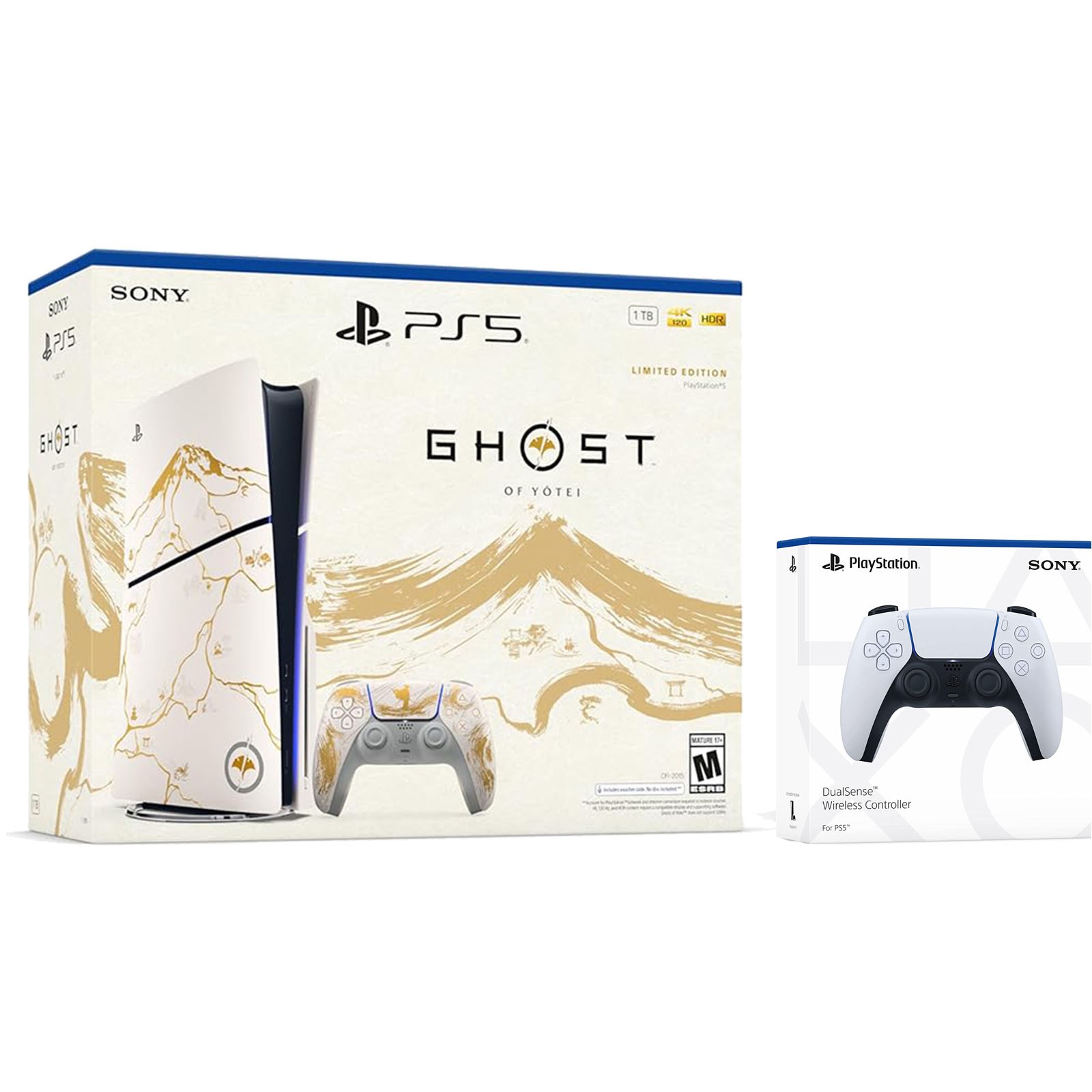 Sony PlayStation 5 Ghost of Yotei Disc + Extra Controller – Glacier White