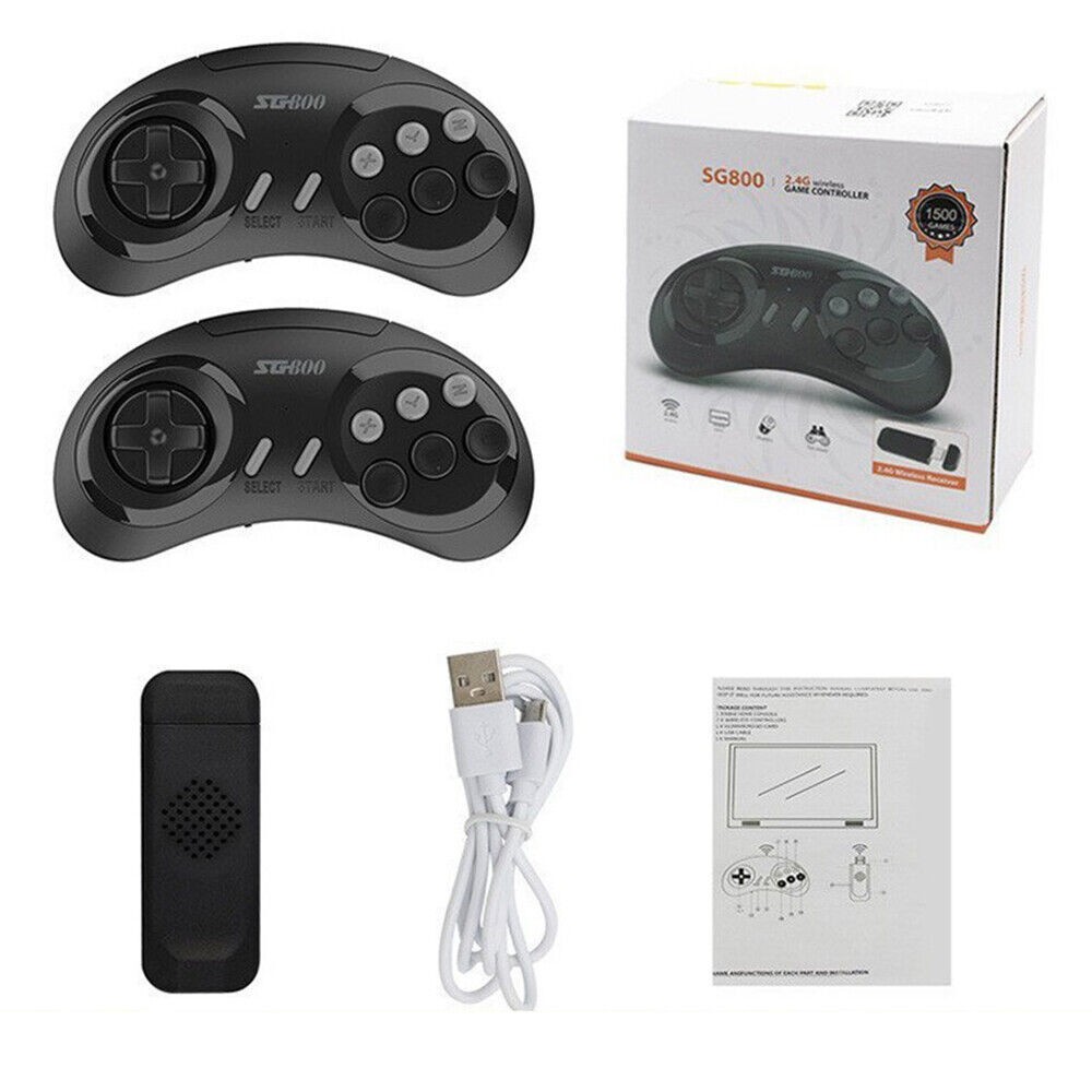 HDMI Retro TV Game Stick Console With 1500+ Games For Sega Genesis 2 Controllers