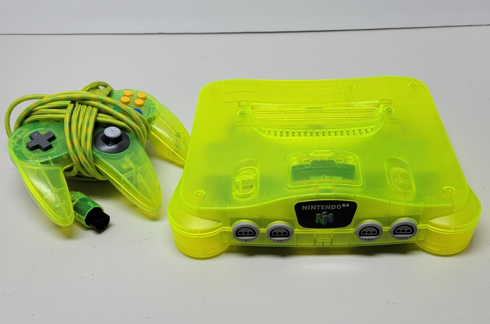 Extreme Green N64 Console With HDMI Mod & OEM Controller (12 Ft Paracorded Cord)