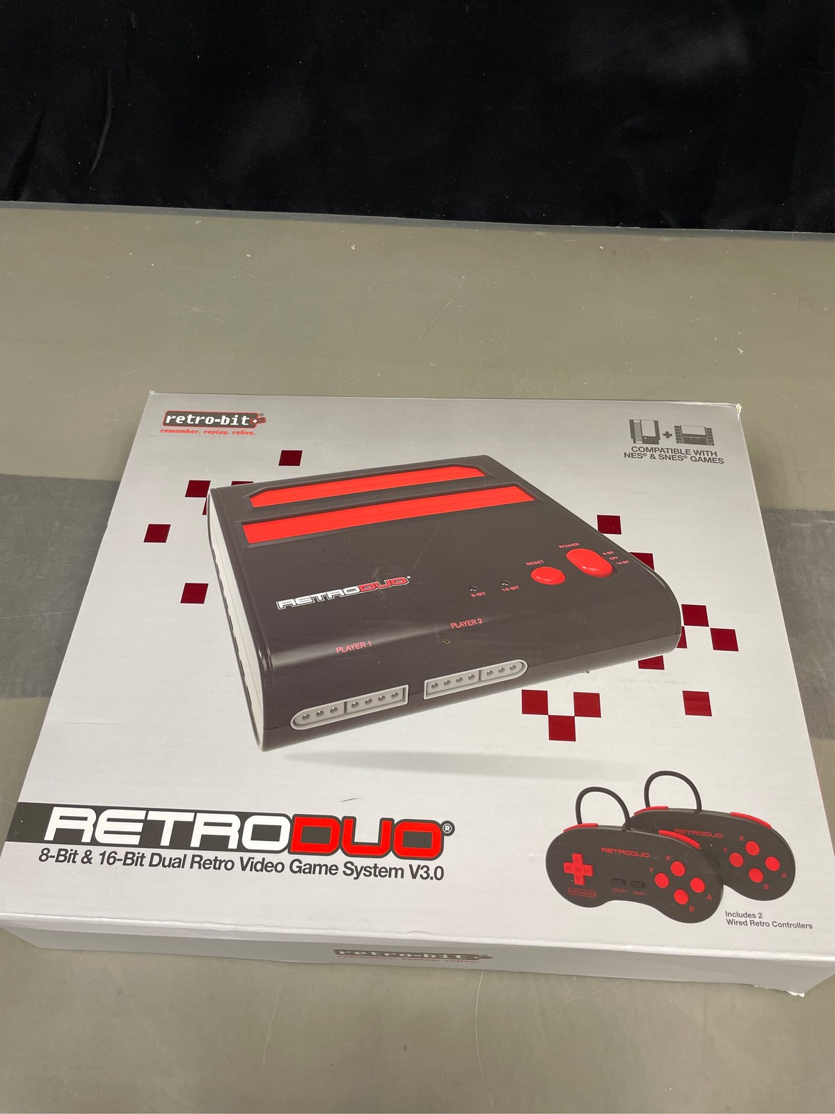Retro-Bit RetroDuo 2 In 1 System Compatible with SNES And Nintendo NES Games Red
