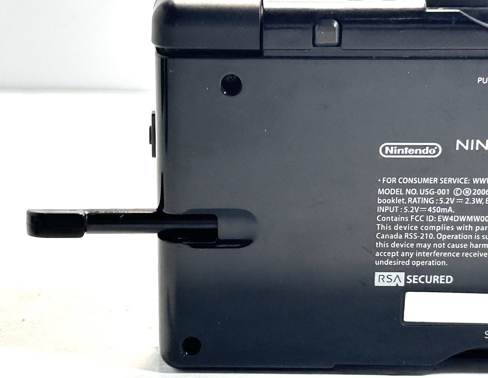 Nintendo DS Lite Black Handheld Console w/ Charger & Stylus • Tested Read