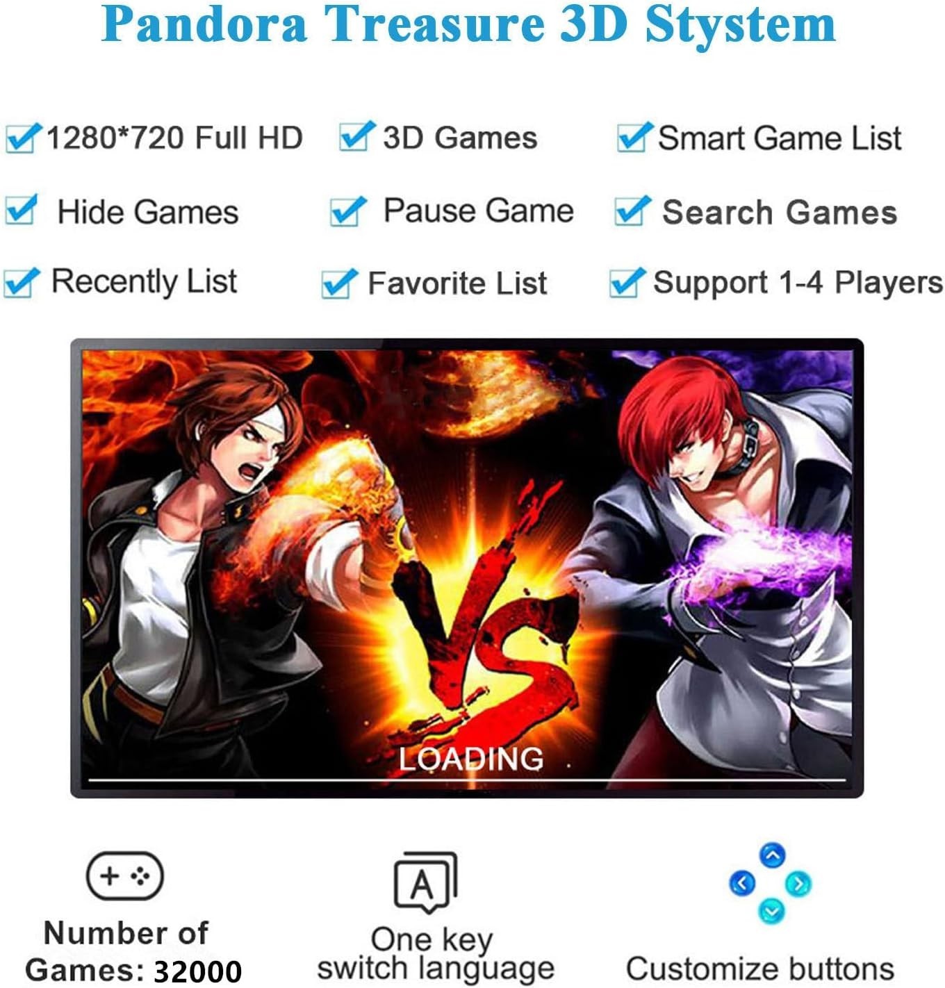 Pandora Box 18S Pro Arcade Games Console 10000 in 1 HD Video Games Machine NEW V