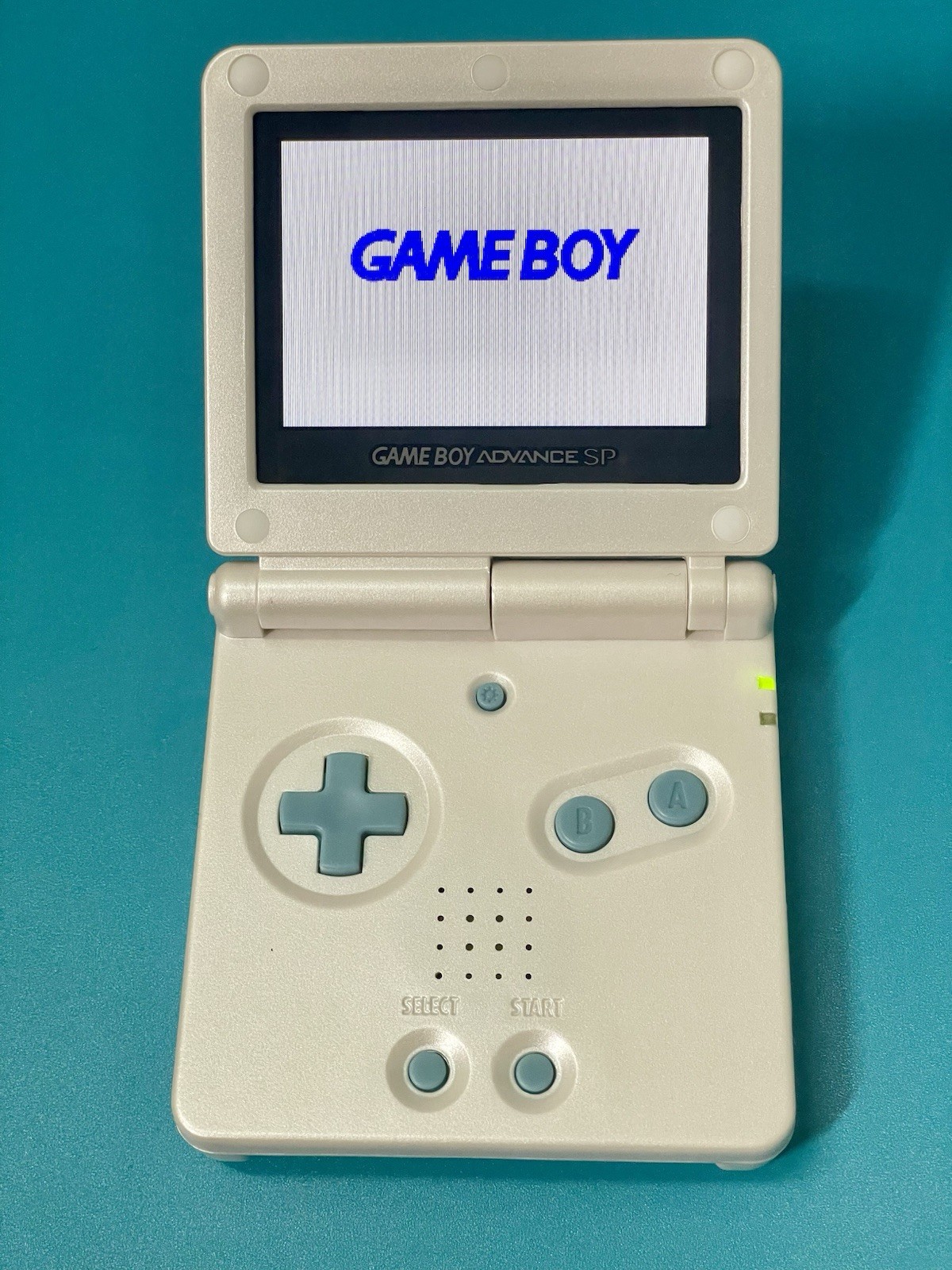 Nintendo GameBoy Advance SP IPS Screen- White Blue GBA SP IPS