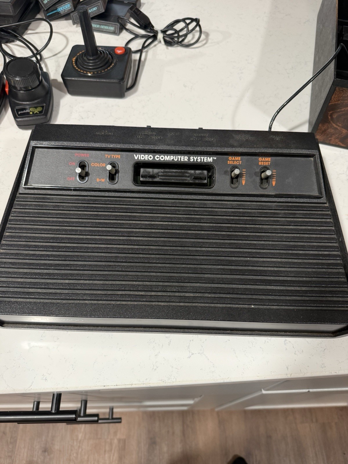 Atari 2600 Vader Console Tested Working W Case Joystick Paddles 19 Games
