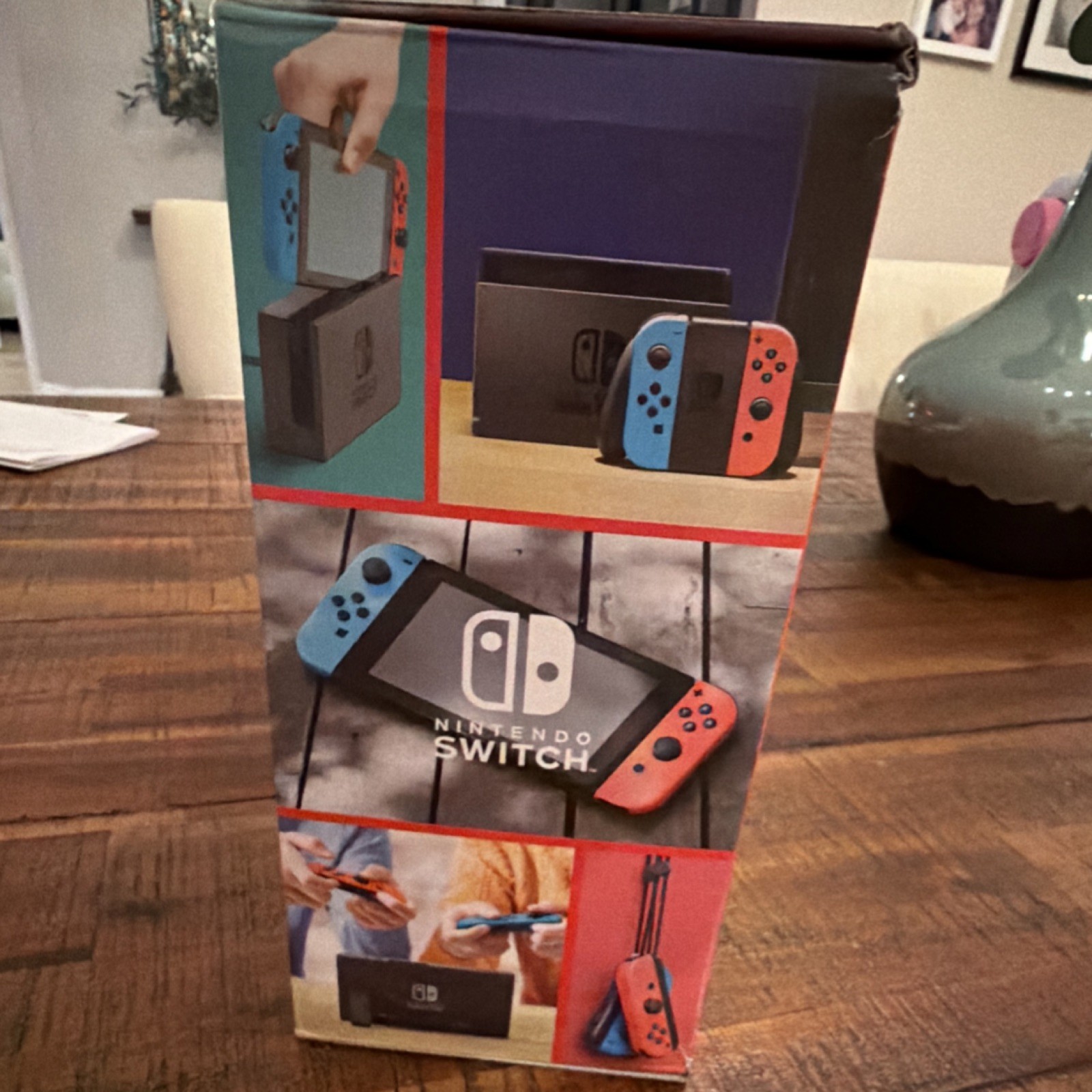 Nintendo Switch Console Gray with Neon Blue & Red Joy-Con, Wi-Fi Capability