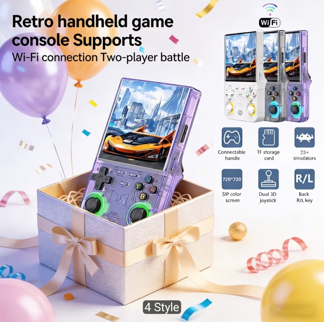 R36 Ultra 4″ 720×720 Handheld Game Console 128GB 3500mAh Wi-Fi Purple