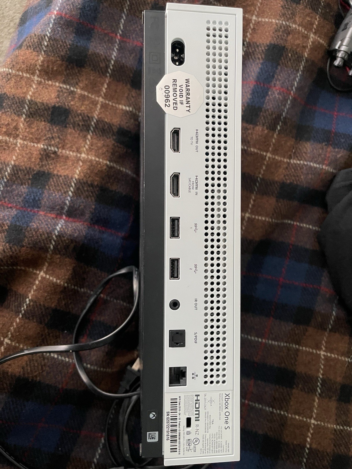 Microsoft Xbox One S 1681 White Console HDMI USB Wi-Fi Capability 2019