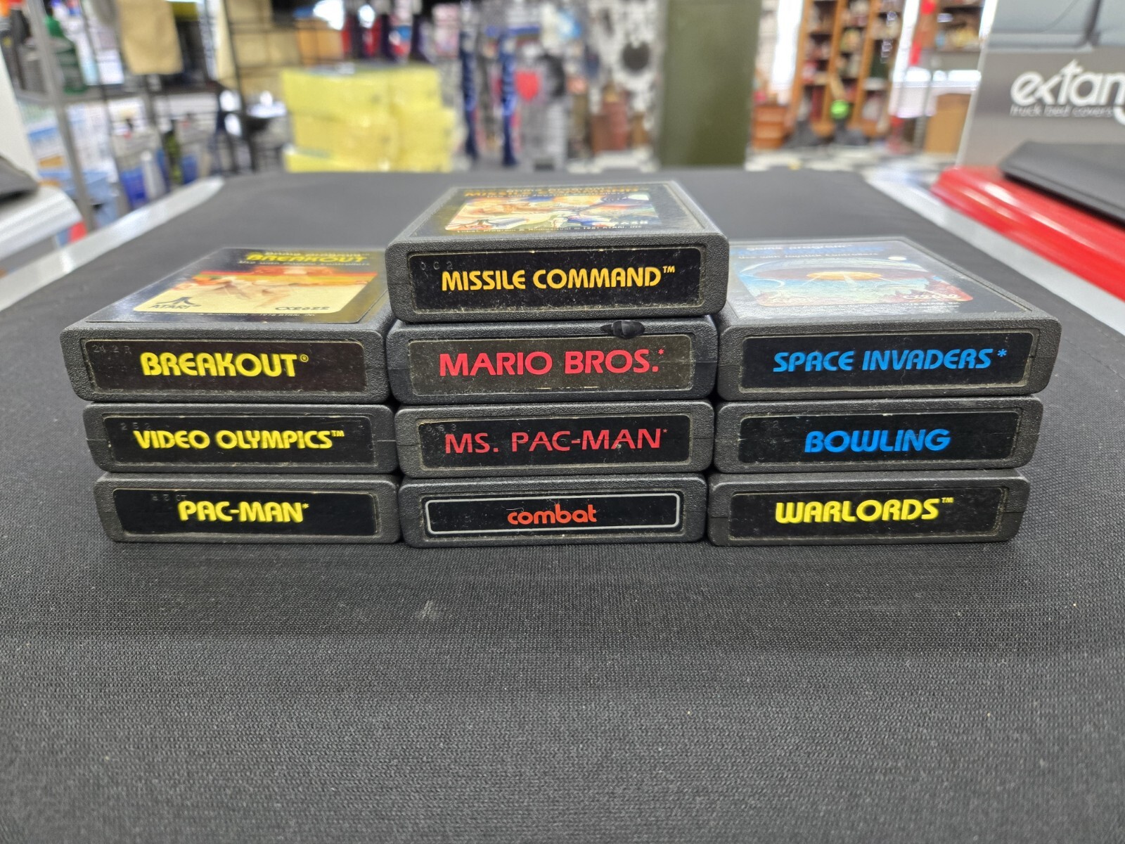 Vintage Atari CX-2600A Console With 10 Games And Accessories. Untested