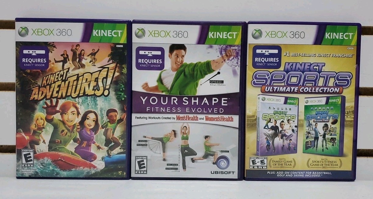 Xbox 360 Kinect Sensor Bar Bundle w/Games – Tested & Works – Lot #6 *READ*