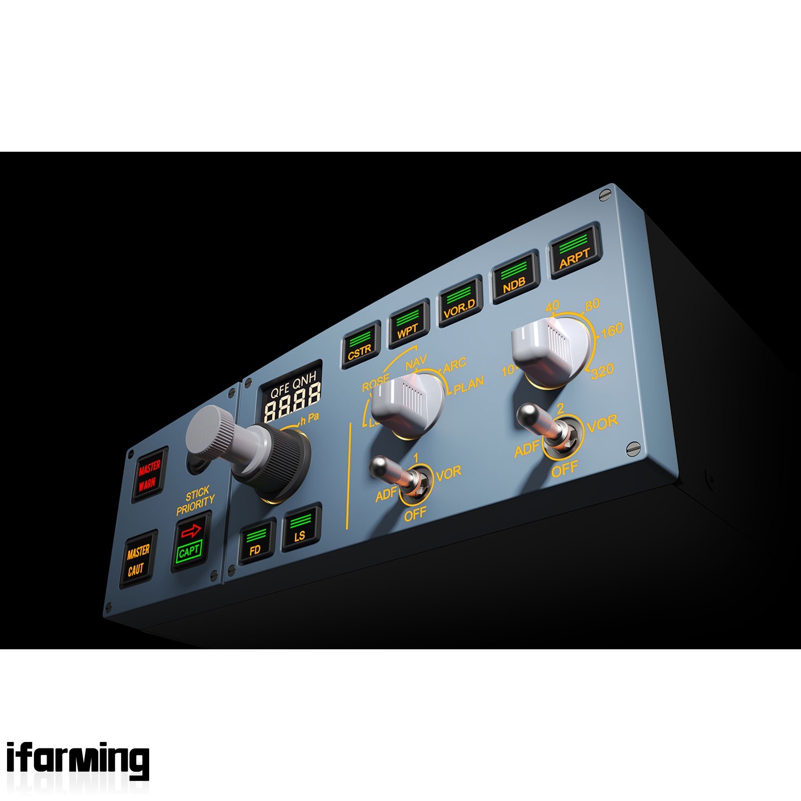 WingFlex Compact A320 EFIS CUBE+Dual-Color LCD Warning Panel USB Connectivity