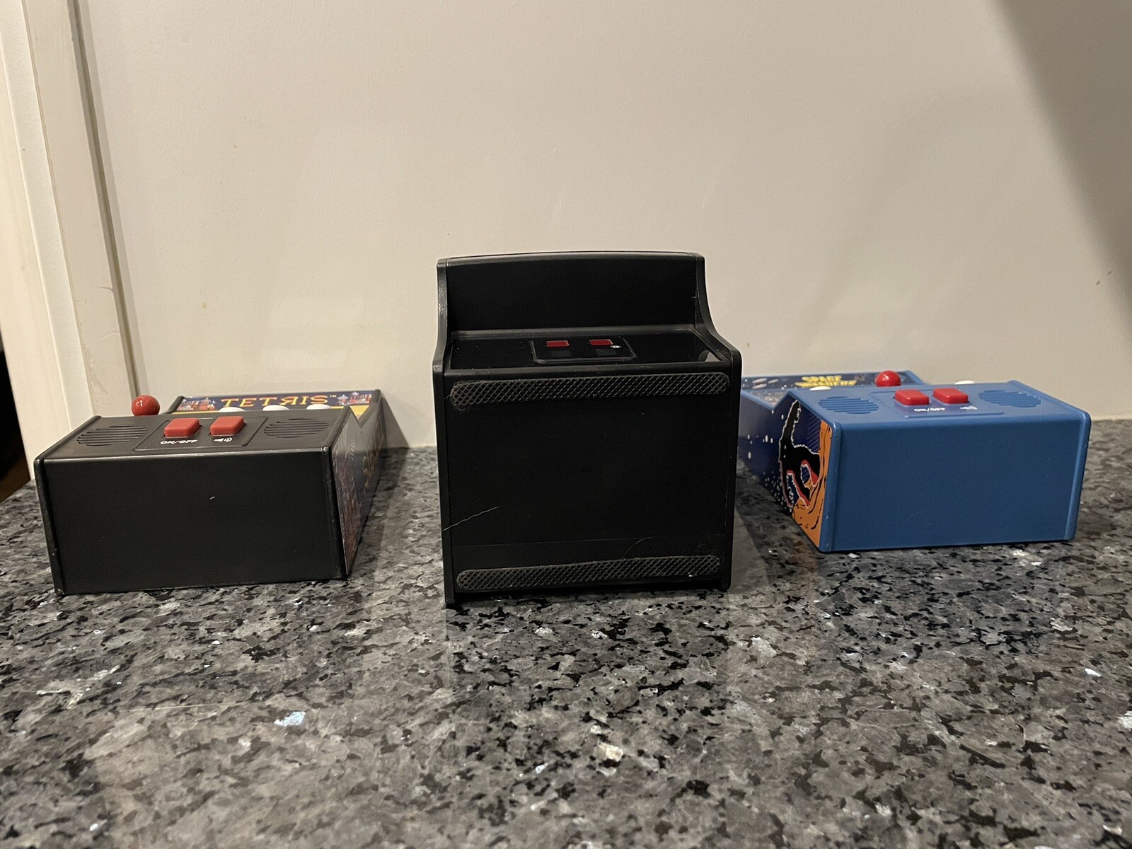 (3) Micro Player Handheld Retro Arcade Games – Galaga Tetris & Space Invaders