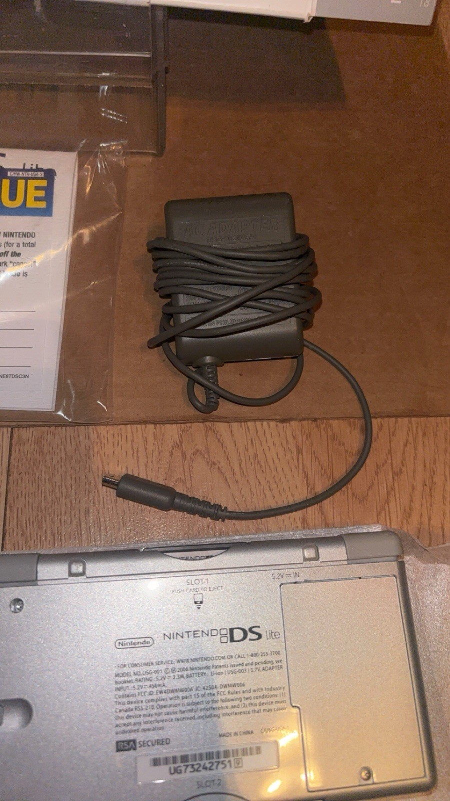 Nintendo DS Lite Launch Edition Silver Handheld System Open Box Mint Console CIB