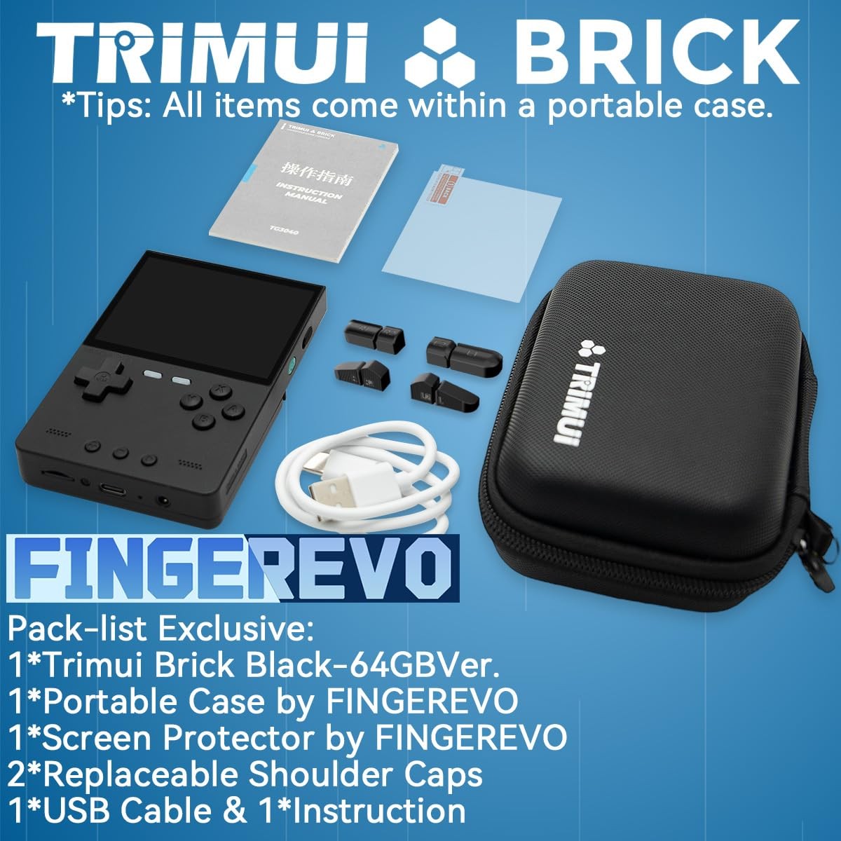 Trimui Brick Handheld Game Console 3.2-inch 1024 * 768 IPS Screen 3000mAh Tri…