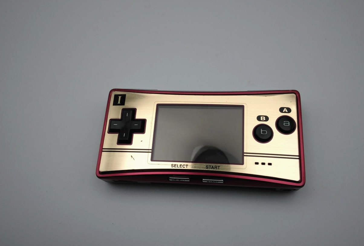 Nintendo GameBoy micro Famicom ver. Limited Model Console w/ AC adapter, Case