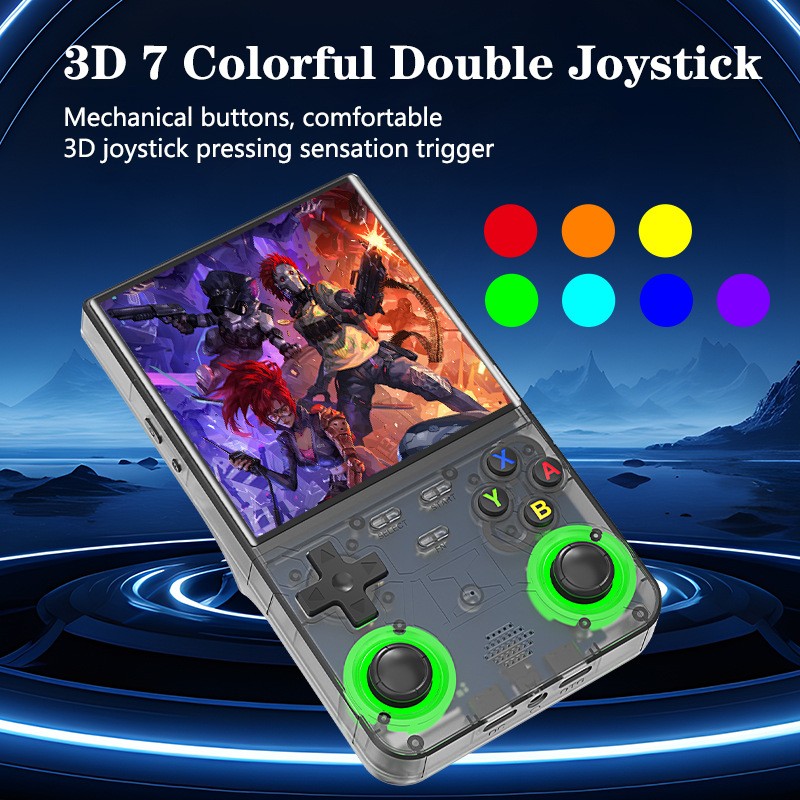 Black R36 Ultra Handheld Game Console 4 Inch IPS Screen 20000+ Video Games 128GB