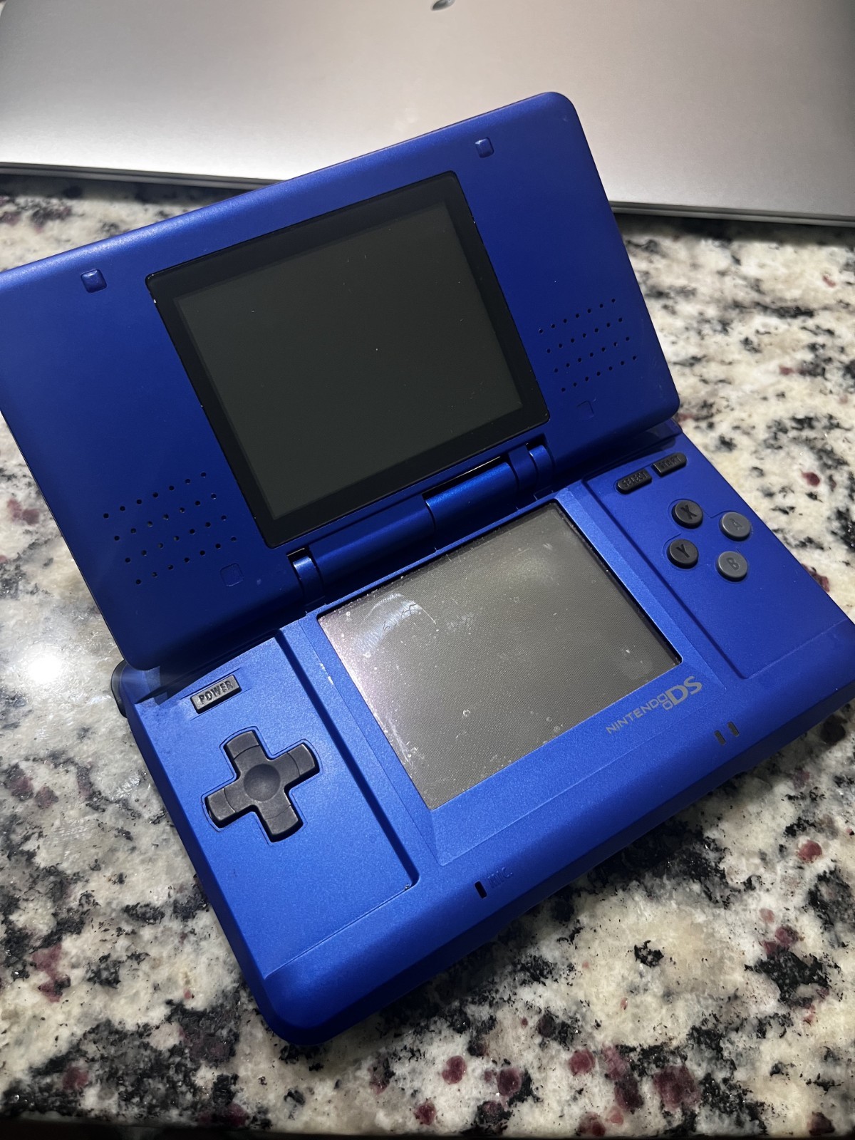 Original Nintendo DS Console Electric Blue Fat NTR-001 Tested Working No Charger