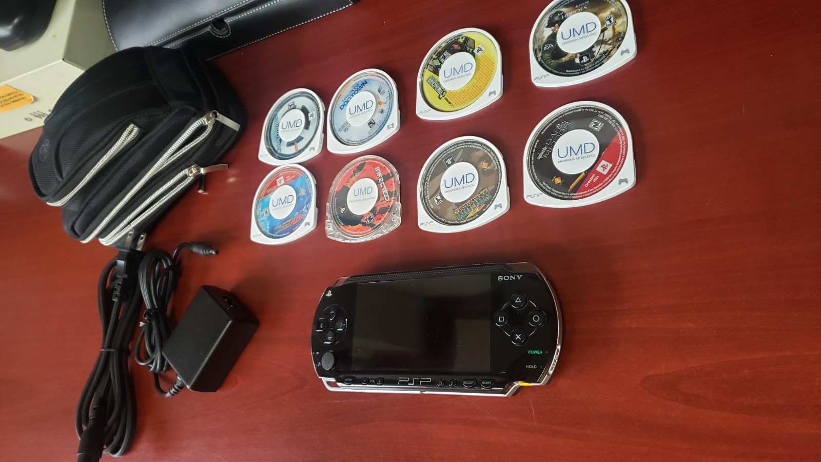 Sony PSP‑1000 Handheld Console Bundle | 8 Games | Tested Works! | No Battery