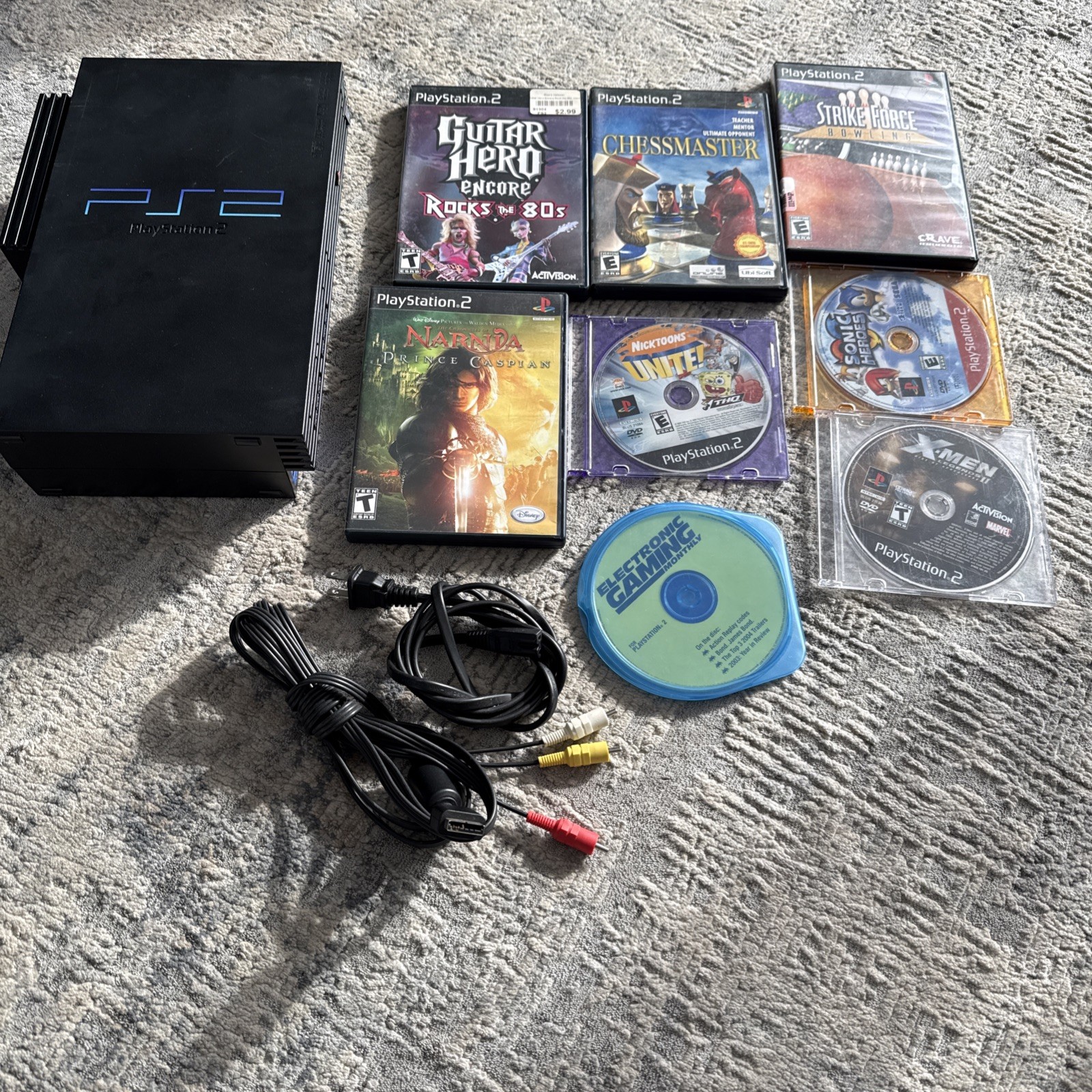 PlayStation 2 With/HDD Adapter ,7 Games! Turns On! Not Loading Disks!