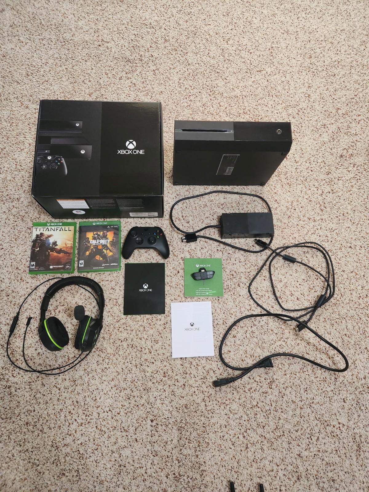Microsoft Xbox One 500GB Console Black + Cords, Controller 2 Games, Headphones