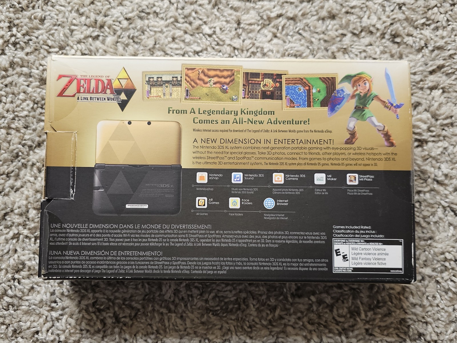 Legend Of Zelda Link Between Worlds Nintendo 3DS XL Limited Edition Console CIB