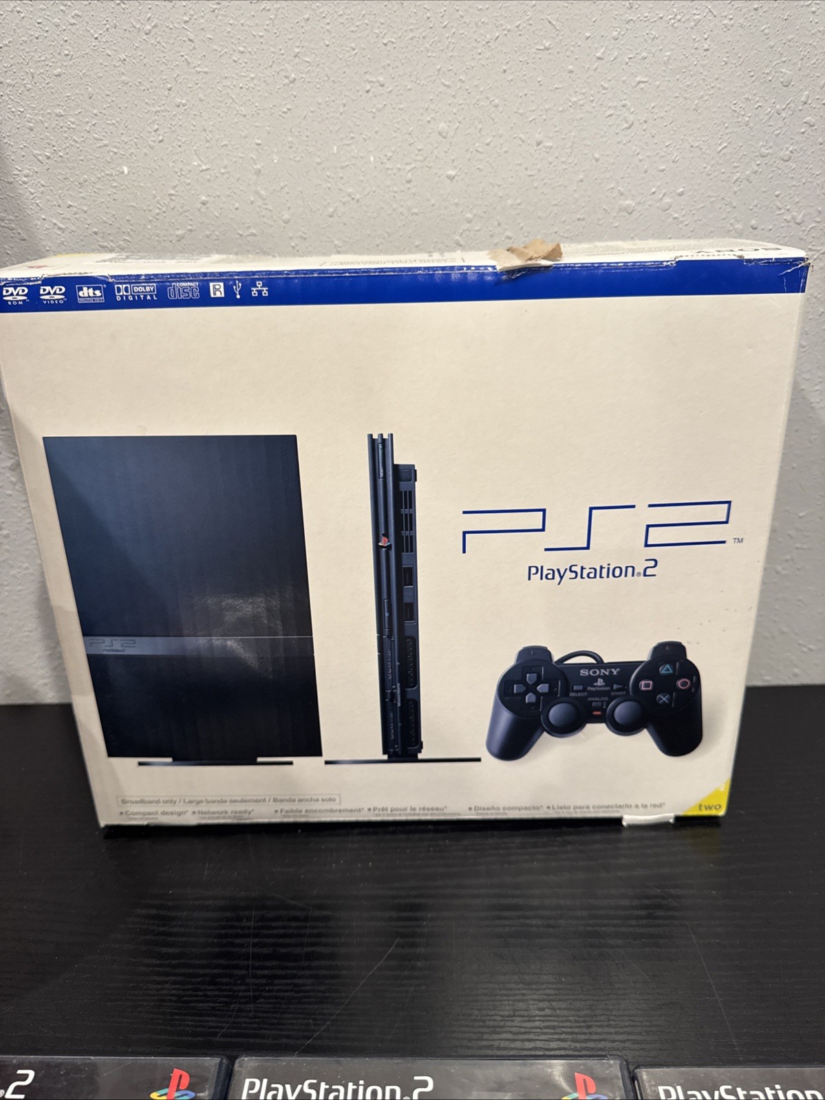 SONY Playstation2 PS2 Console With Box – Guitar Hero Bundle – Guitar+games