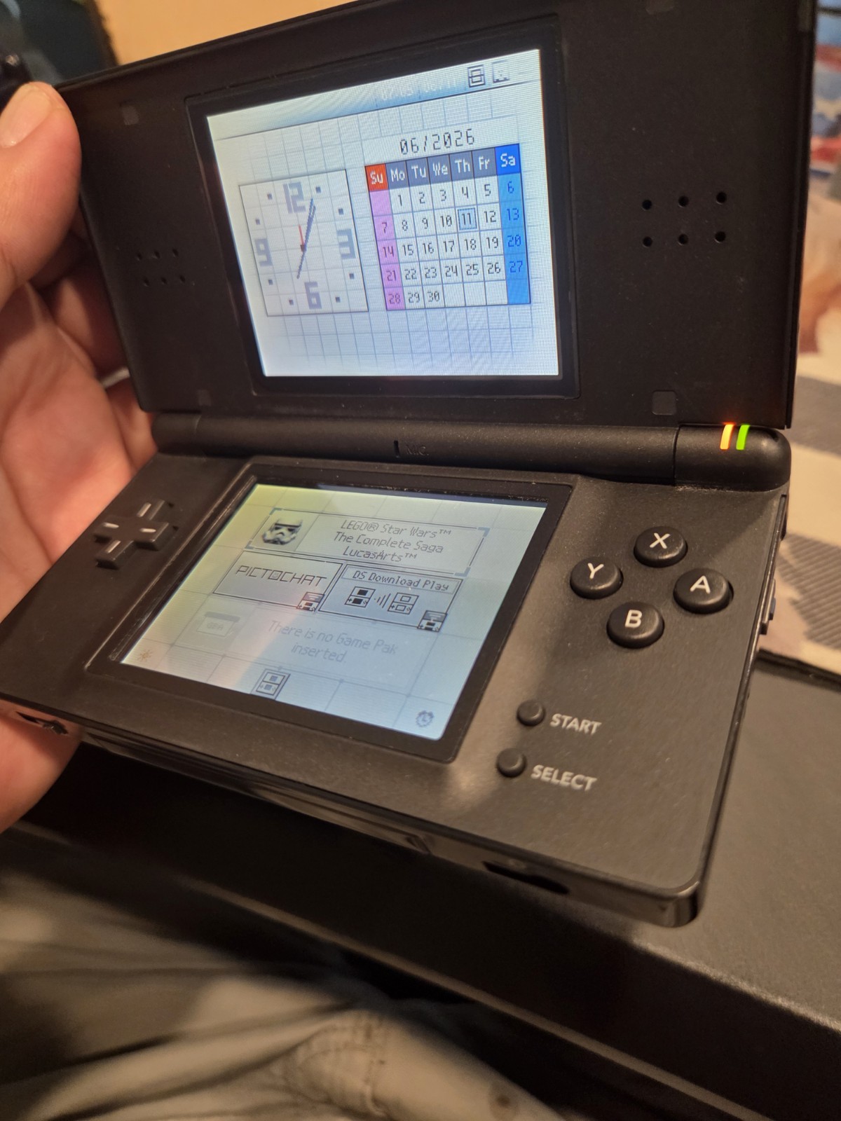 Nintendo DS Lite USG-001 (JPN) Black Handheld Console w/ Stylus Pixel Damage