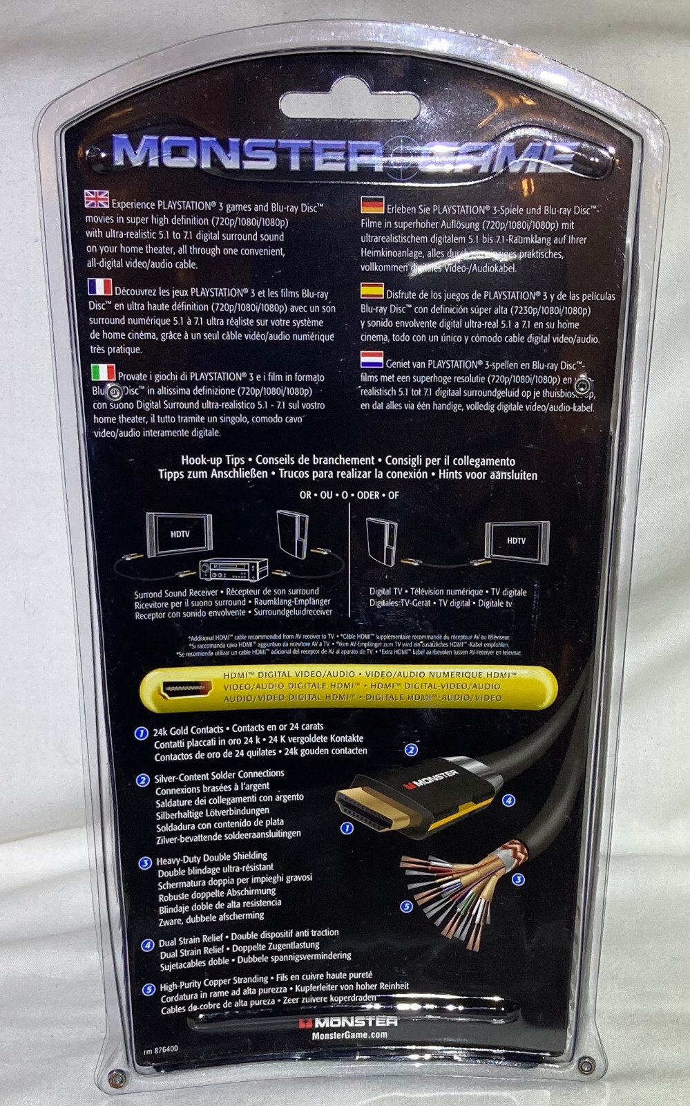 🎁 Monster Cable Gamelink Sony Playstation 3 HDMI PS3 Audio Video 6.5’ 1080p 🎁