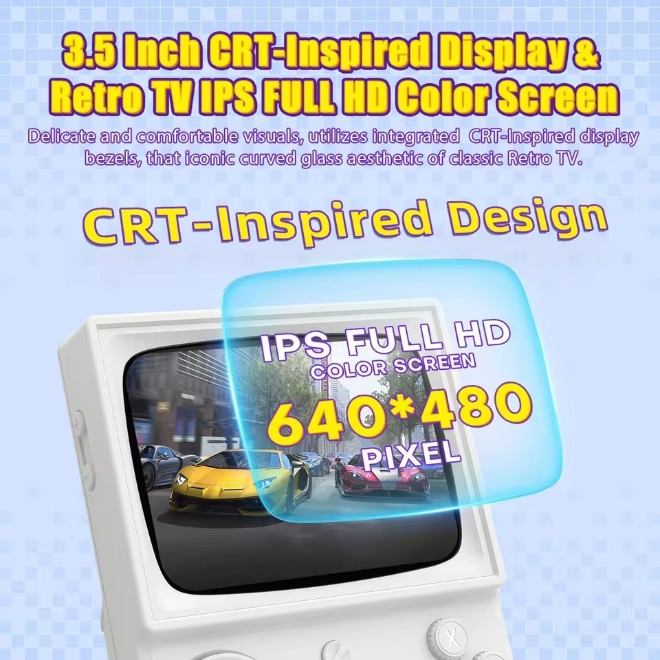 R36T 3.5″ IPS Screen Linux Retro Pocket TV Handheld Video Game Console US STOCK