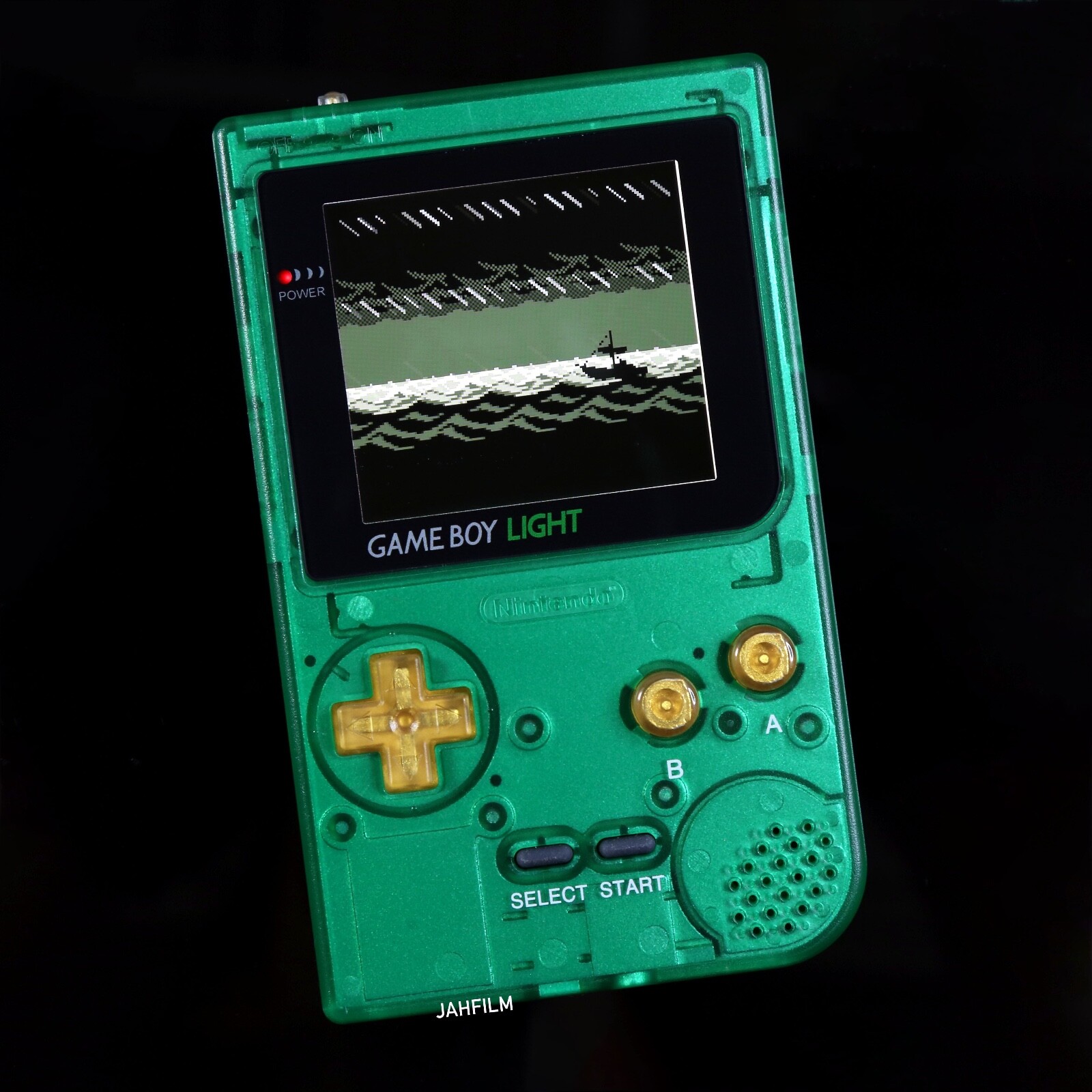 Custom Gameboy Pocket – Green & Gold Zelda Theme – IPS LCD – NIntendo