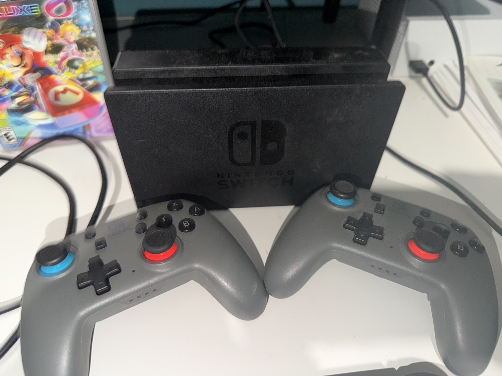 Nintendo Switch With Black JoyCons W/ Charging Dock and games/spare controllers