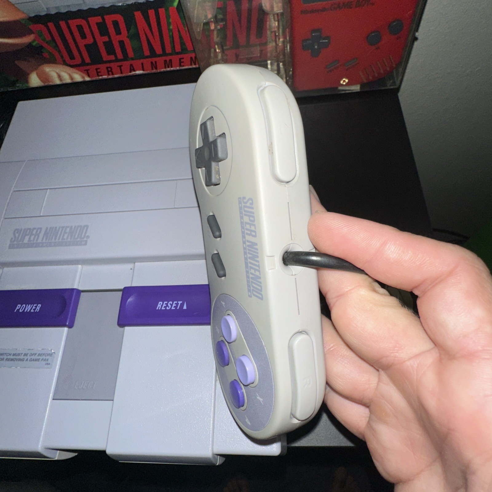 Super Nintendo SNES Console Game System! All Plugs And Two Controllers!