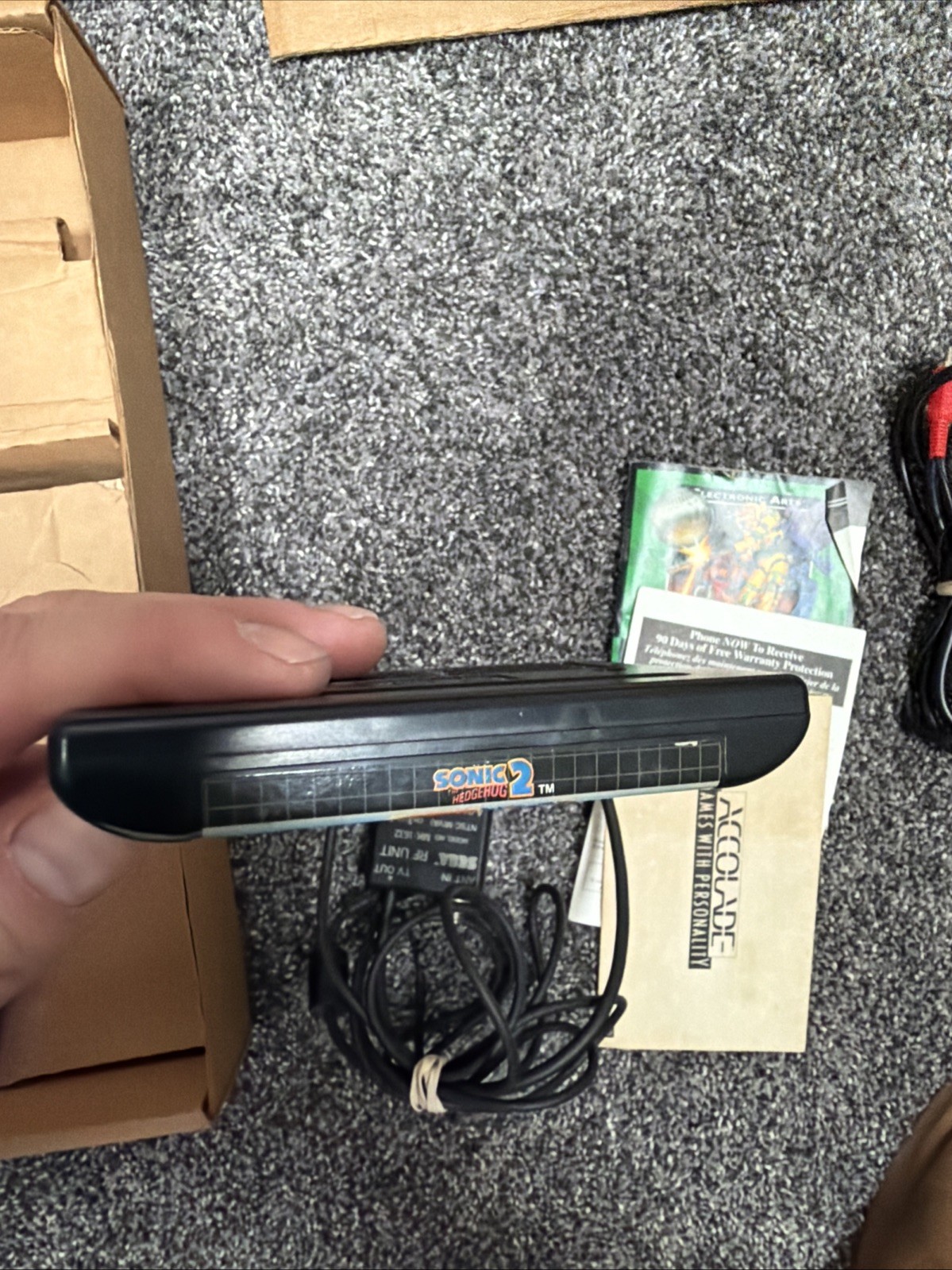 SEGA Genesis Model 2 Core System CIB w/ Sonic 2 Cardboard Inserts OEM WORKING