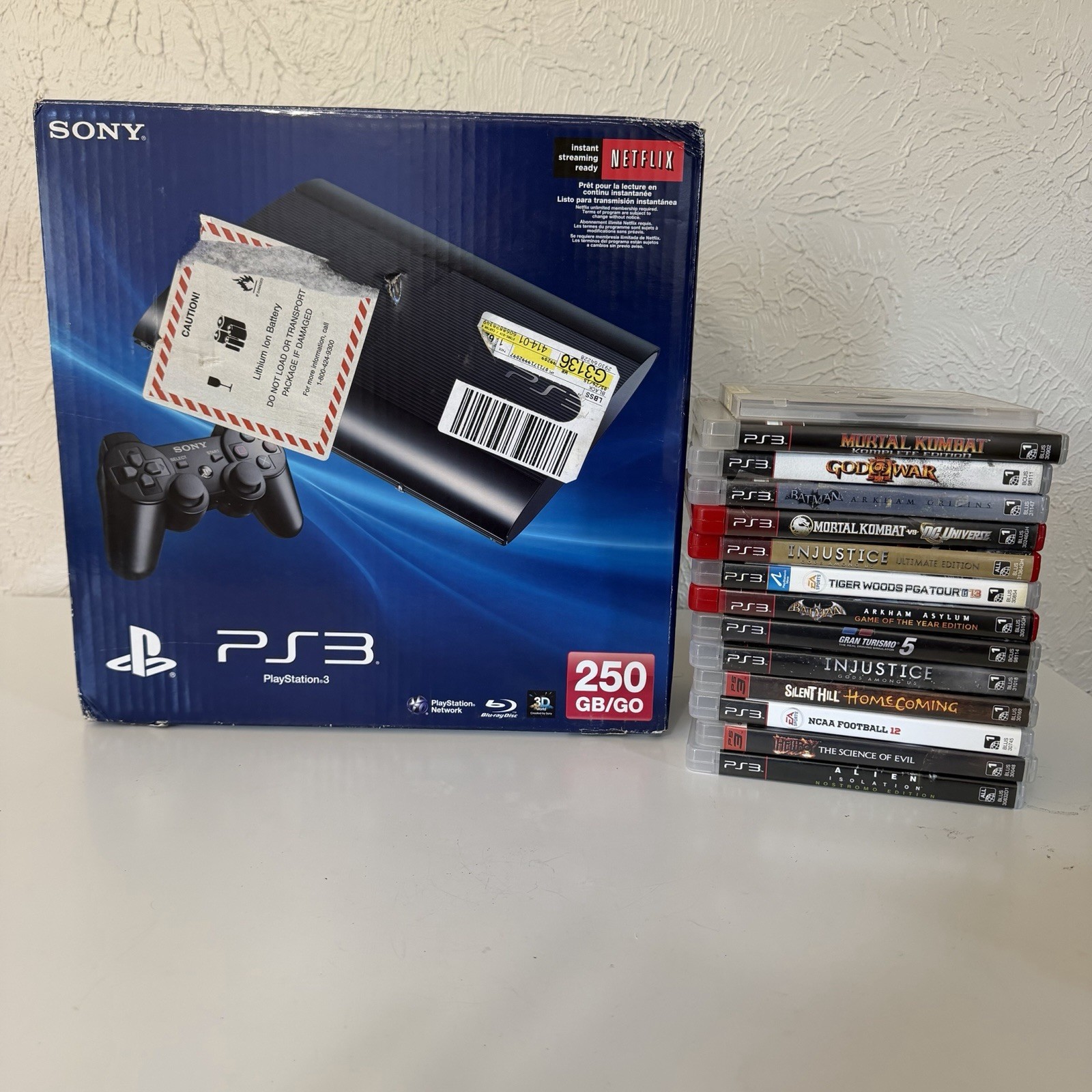 Sony PlayStation 3 Slim 250GB Console Black (CECH43201A) With Games