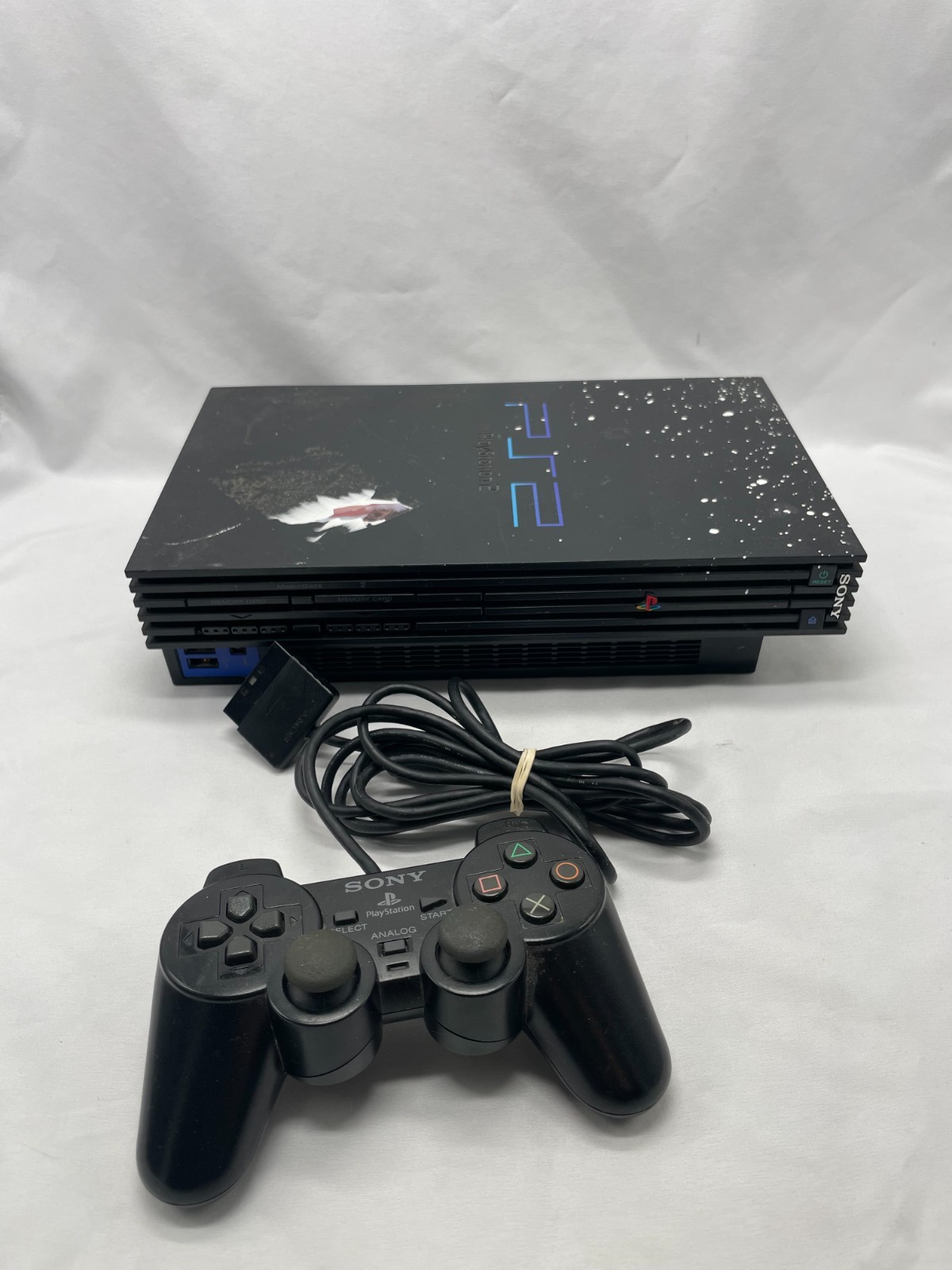 Sony PlayStation 2 Black Fat Console SCPH-39001 w/ Controller Tested