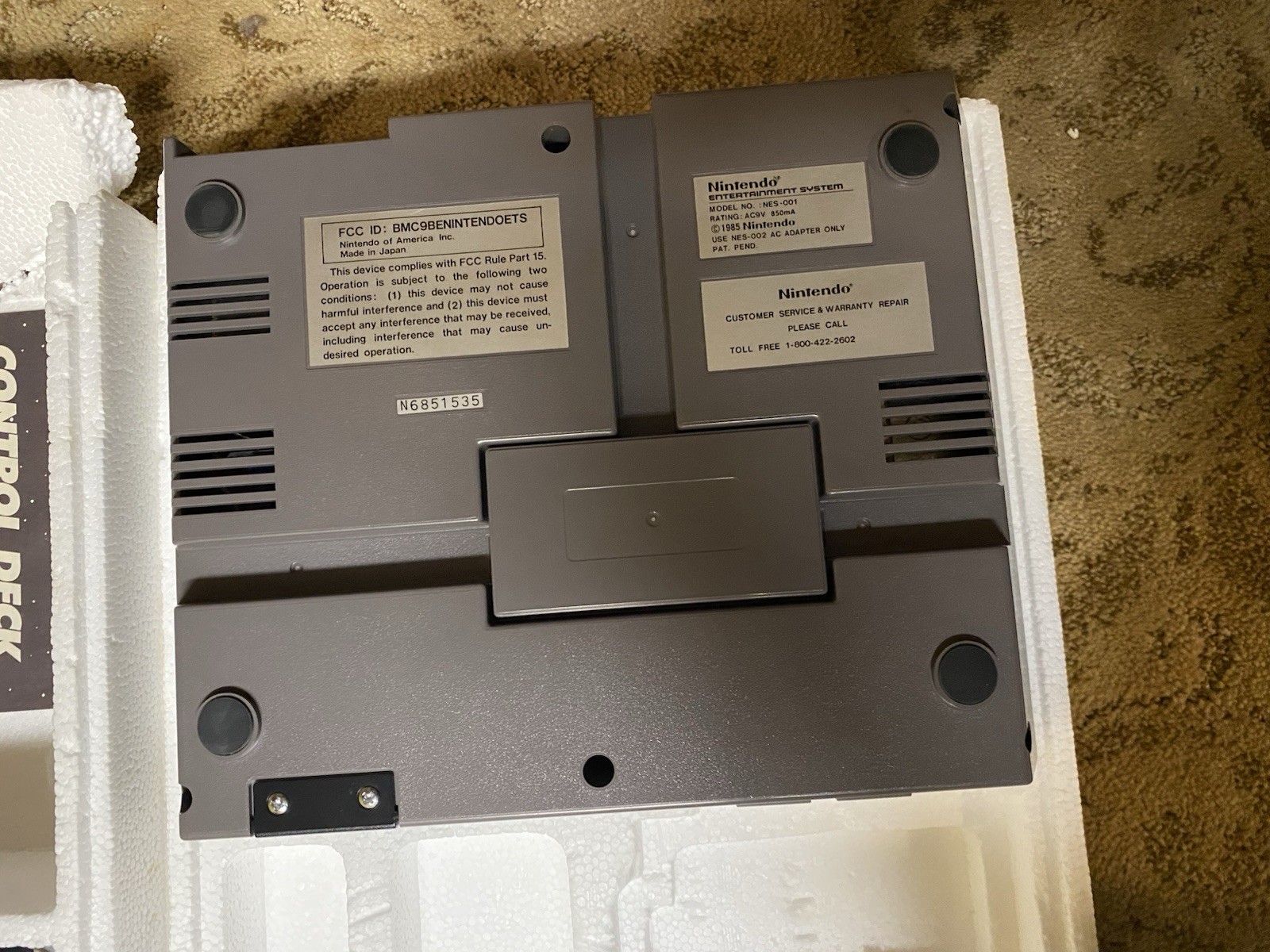 1988 NES Action Set in box system super mario nintendo With Video Game