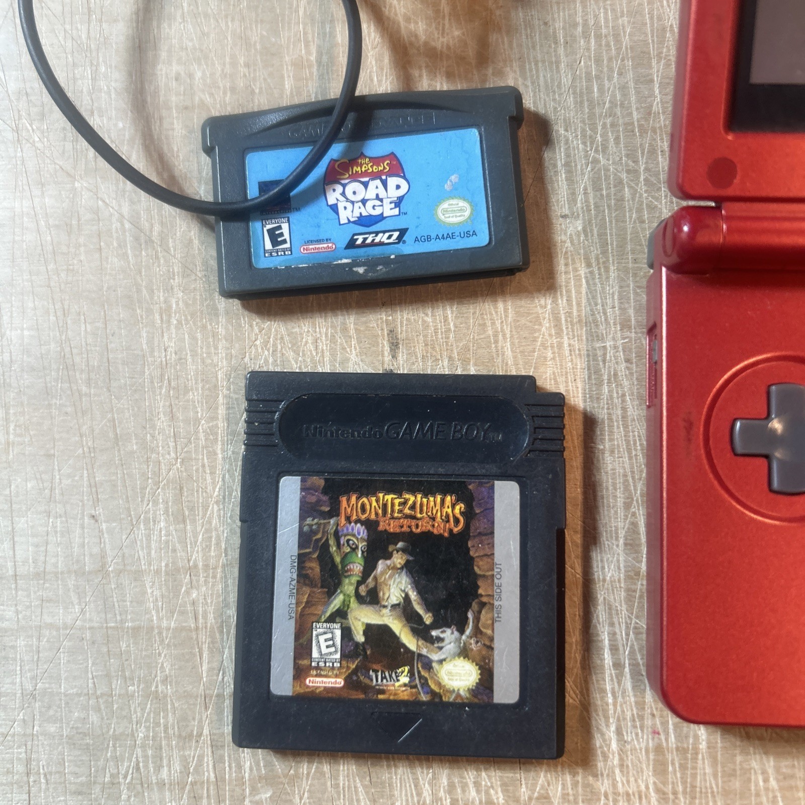 Nintendo Game Boy Advance SP Handheld System – Flame Red And 2 Games
