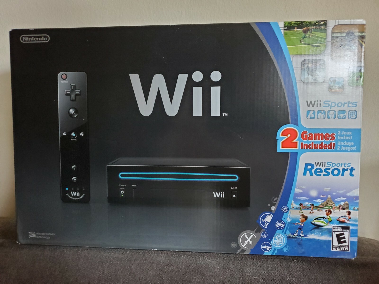 NEW!!! Nintendo Wii With Wii Sports + Wii Sports Resort Black Console 