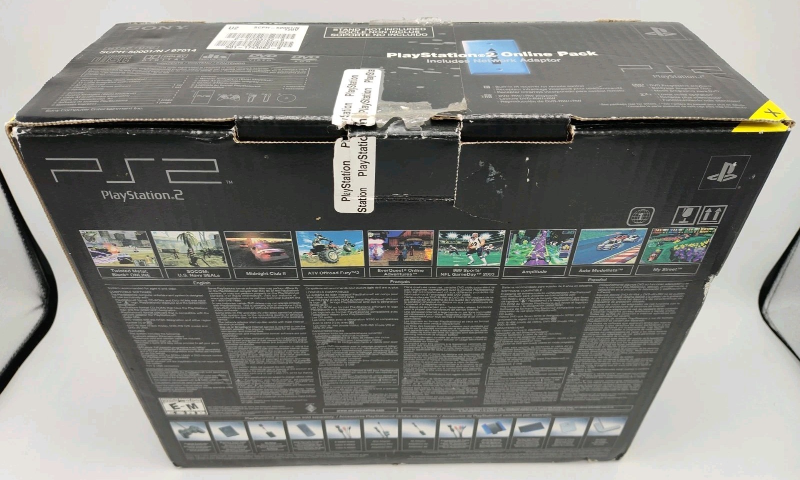 Sony PlayStation 2 SCPH-50001/N Online Pack Console Box ONLY + Case Protector!