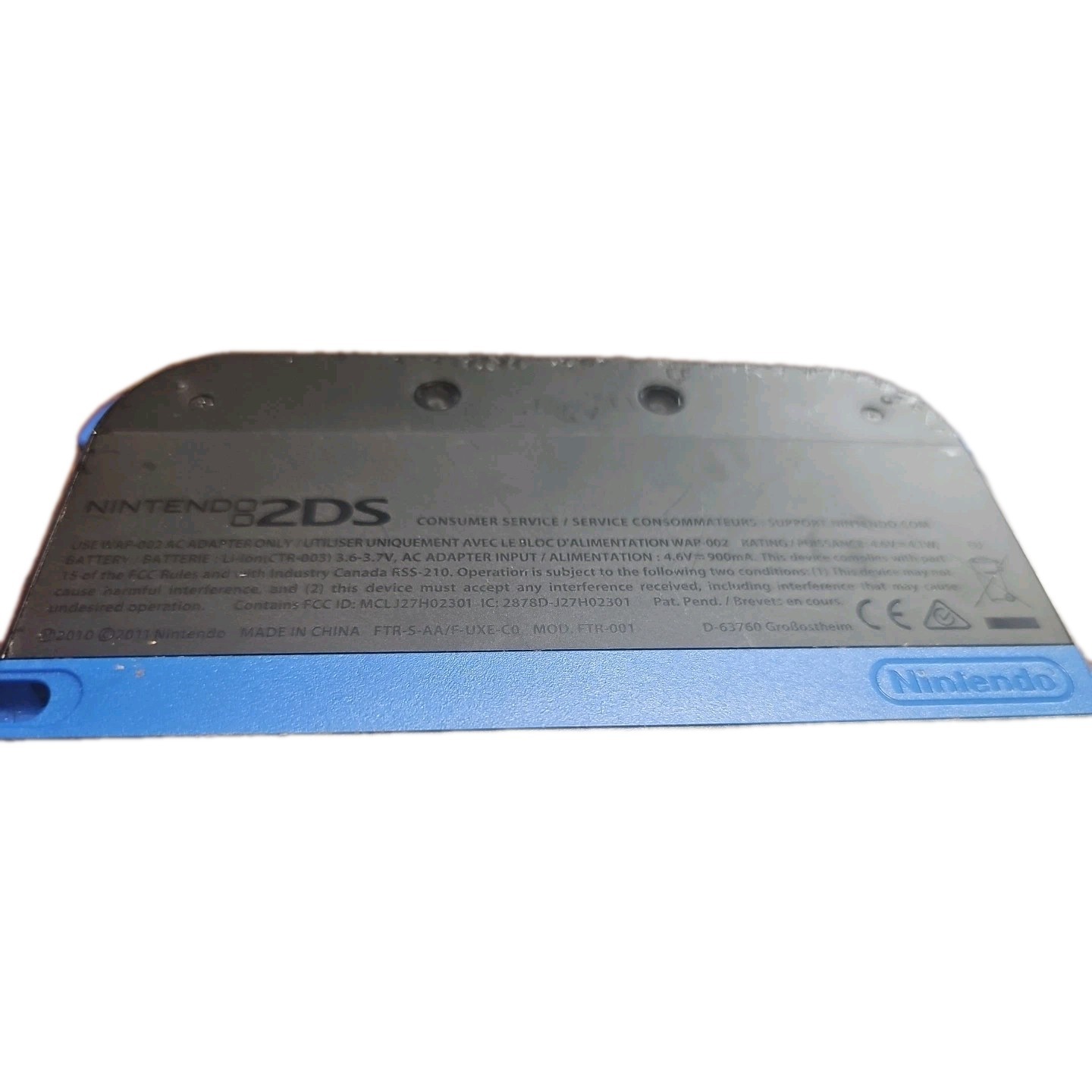 Nintendo 2DS Launch Edition BLACK & BLUE Handheld System for Parts or Repair