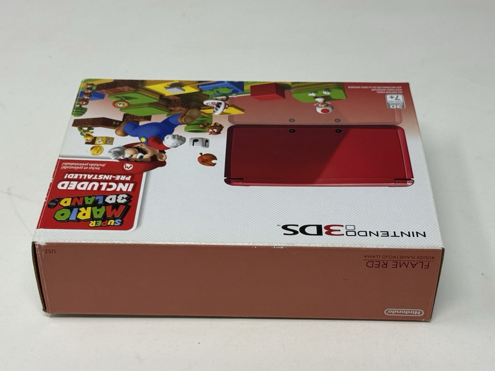 Nintendo 3DS Flame Red Super Mario 3D Land Box Manual No Console Included